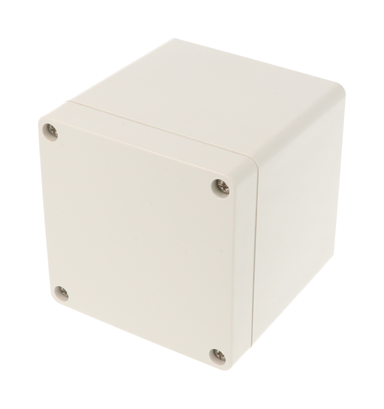 1554EEGY tall square light gray ABS watertight enclosure, 90 x 90 x 91 mm