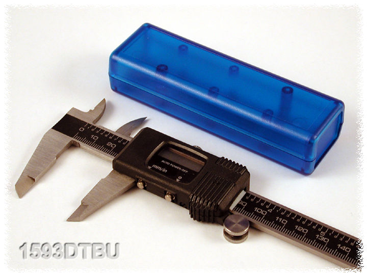 1593DTBU transparent blue slim handheld ABS enclosure