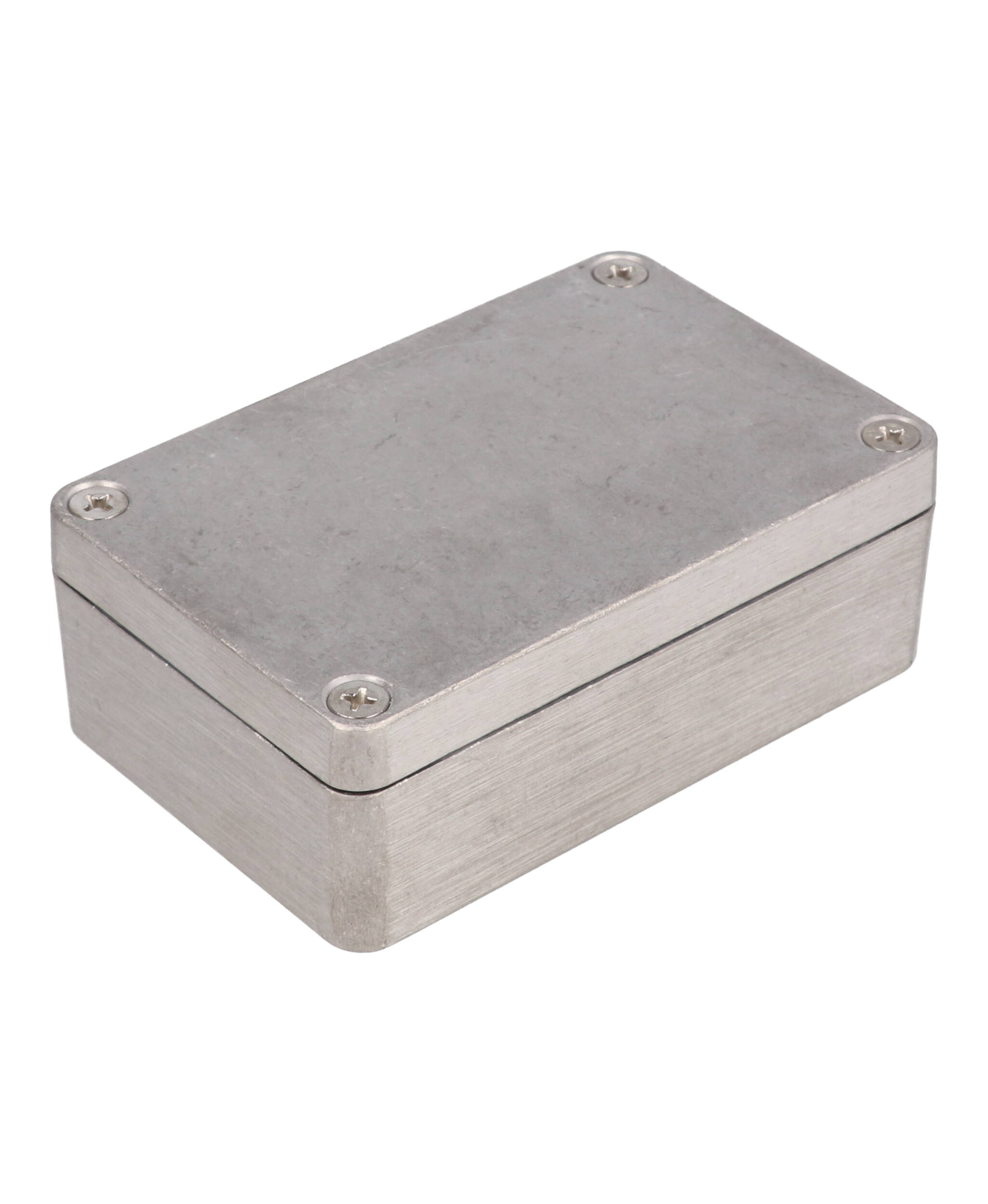 1550Z103 natural aluminum thick-wall watertight diecast enclosure with lid, 98 x 65 x 34 mm