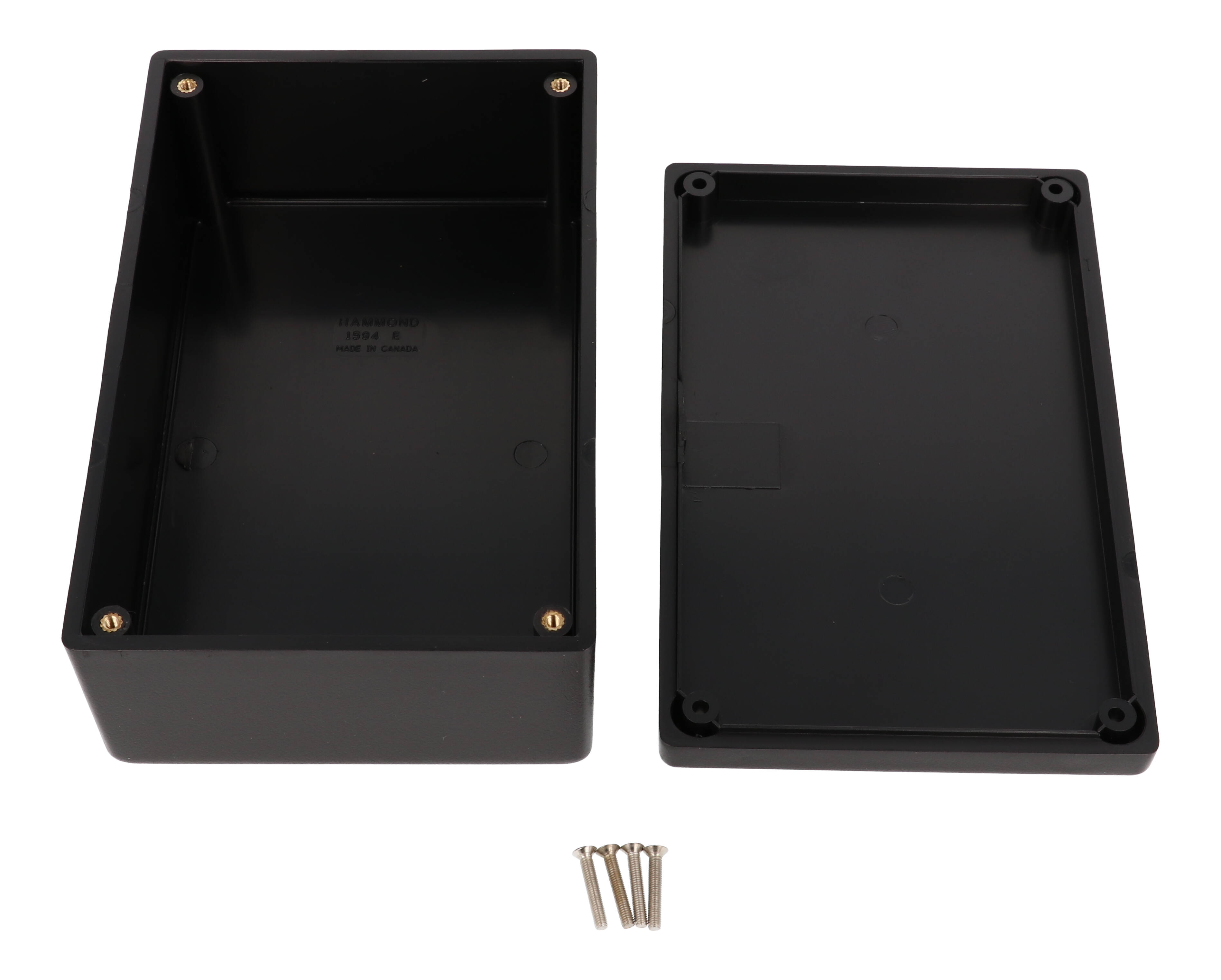 1594EBK black flame retardant ABS enclosure with lid, 167 x 107 x 65 mm