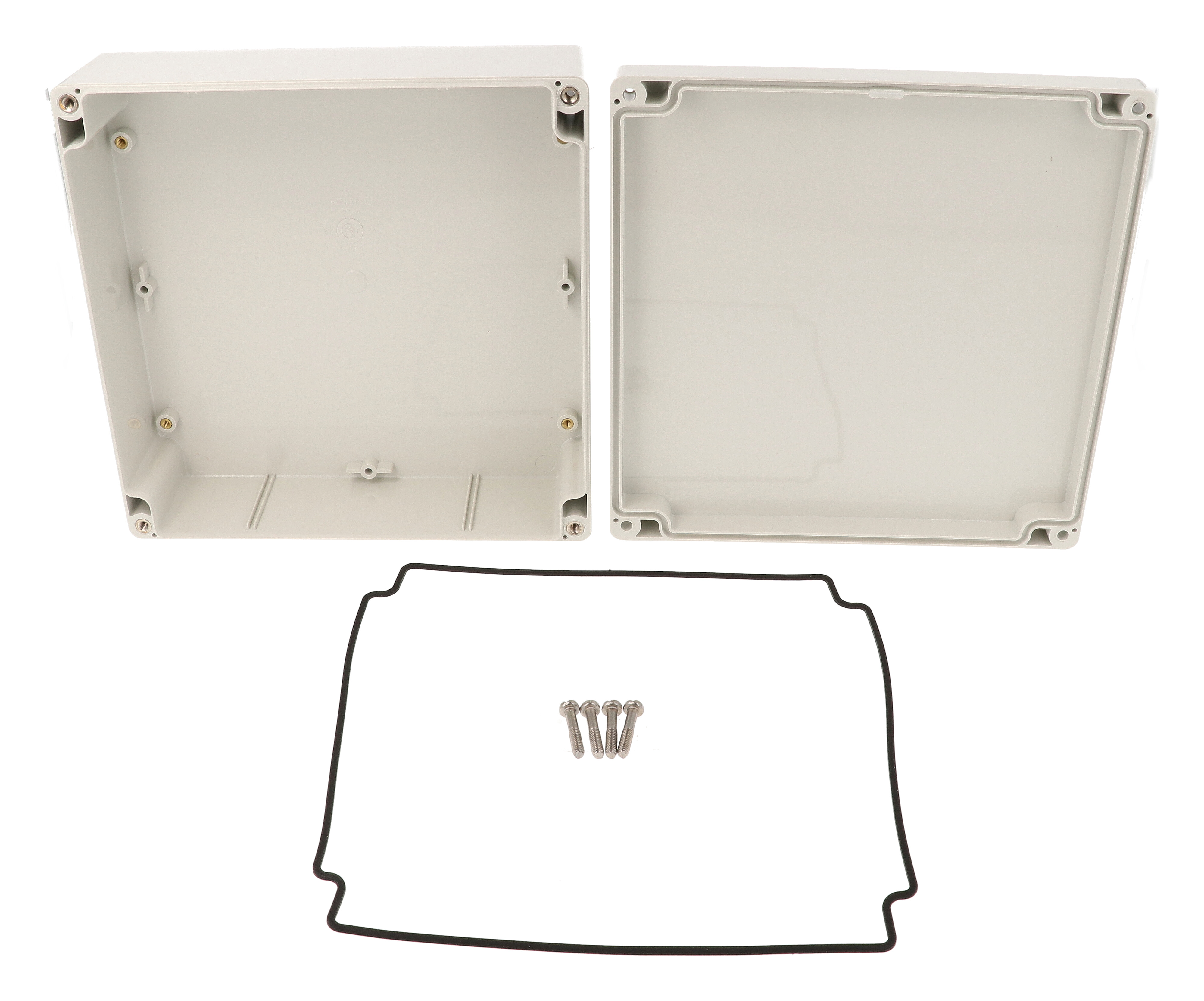 1554WGY light gray ABS watertight enclosure, 180 x 180 x 60 mm, low profile