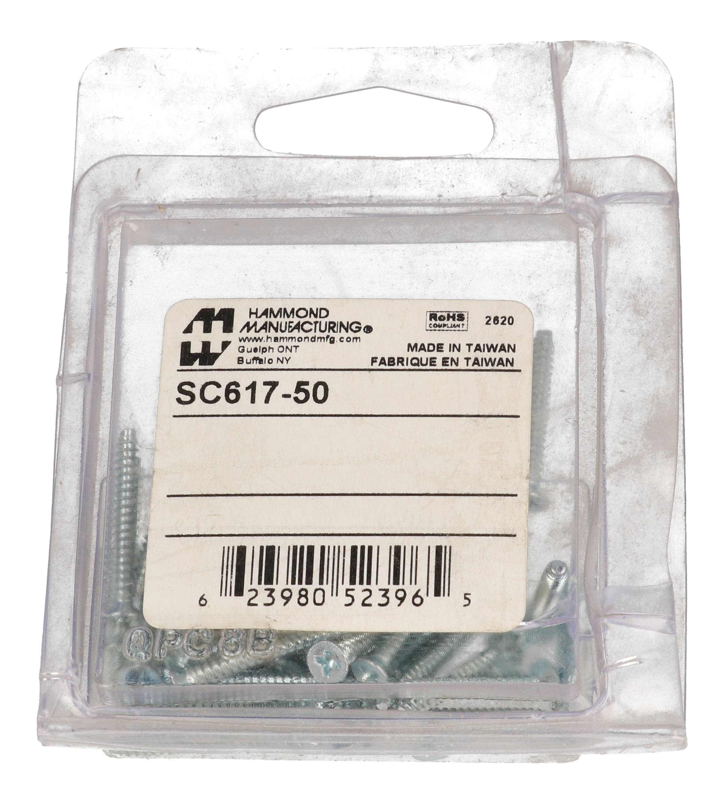 SC617-50 package of 50 M3 x 25mm flat head self-tapping screws