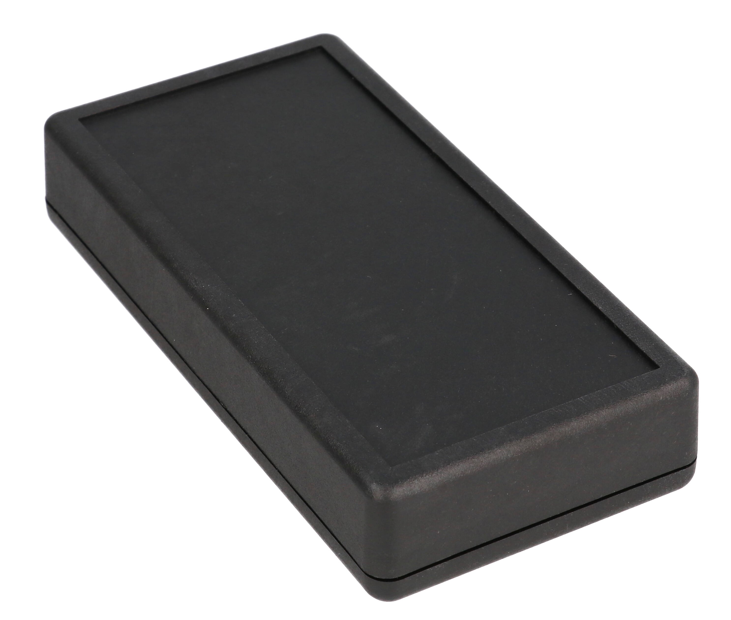 1599RFIBBK black EMI/RFI shielded conductive plastic handheld enclosure, 130 x 65 mm