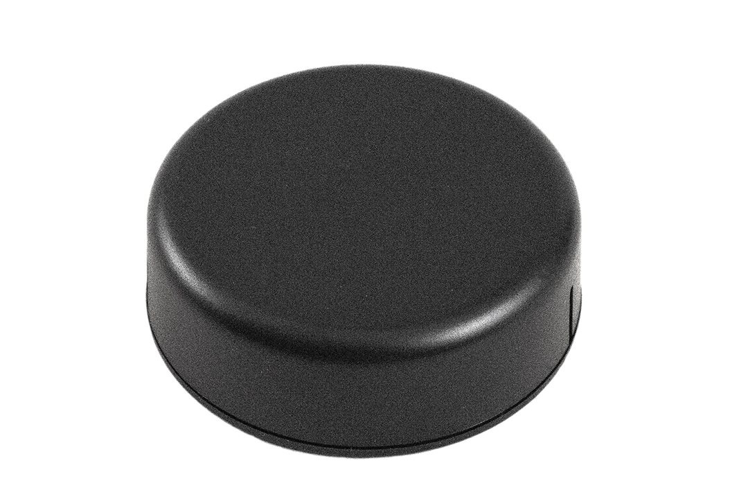 1551SNAP12BK black round ABS snap-fit miniature enclosure, 60 mm diameter x 20 mm