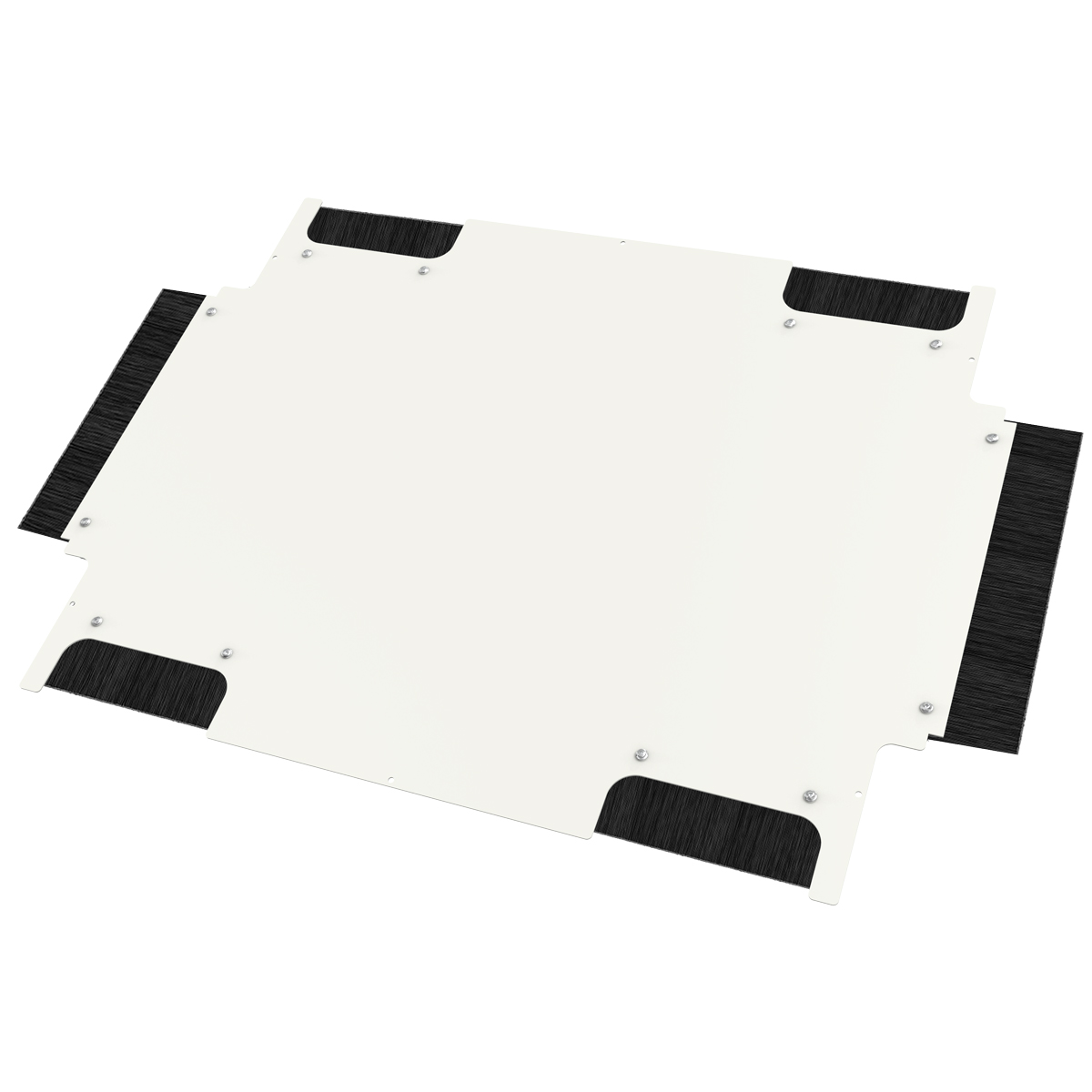 Hammond H1BB2448BK brushed black steel bottom panel with cable entry knockouts for 24 x 48 in H1 cabinet frames