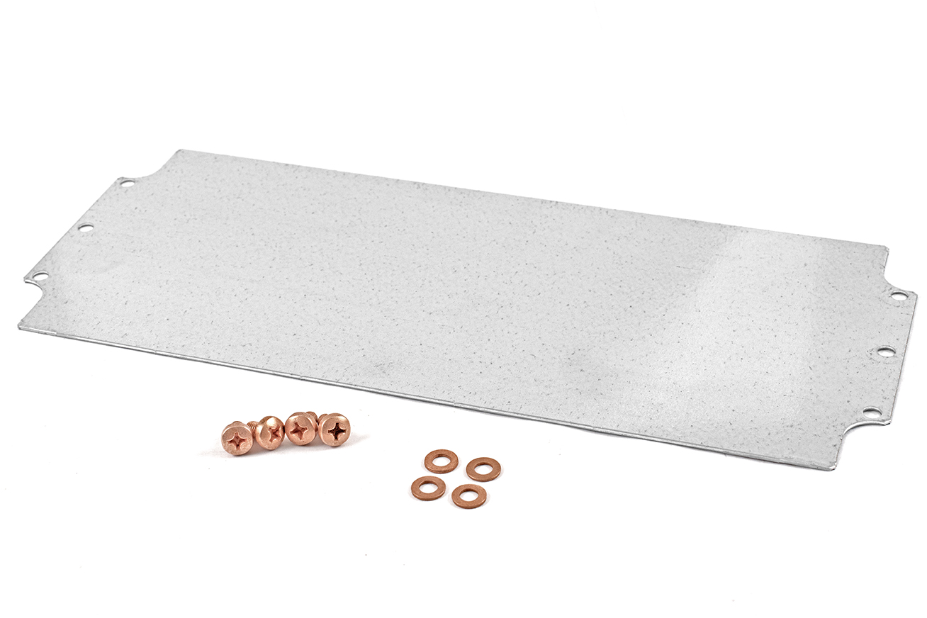 1590Z166PL galvanized steel inner mounting panel for the 1590Z166 diecast aluminum enclosure