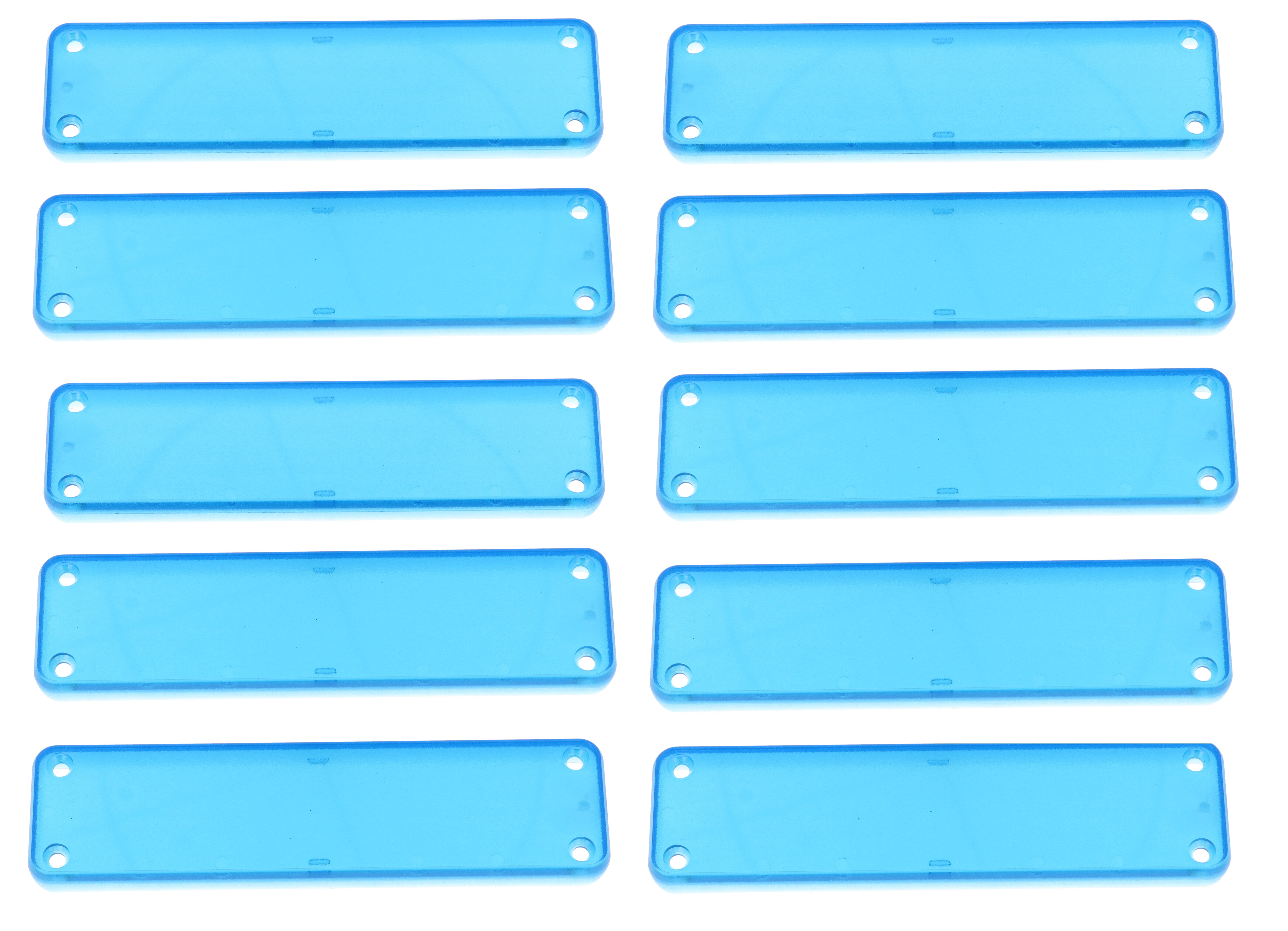 1455PPLTBU-10 — translucent blue plastic solid bezel for 1455P enclosures- 10/pack