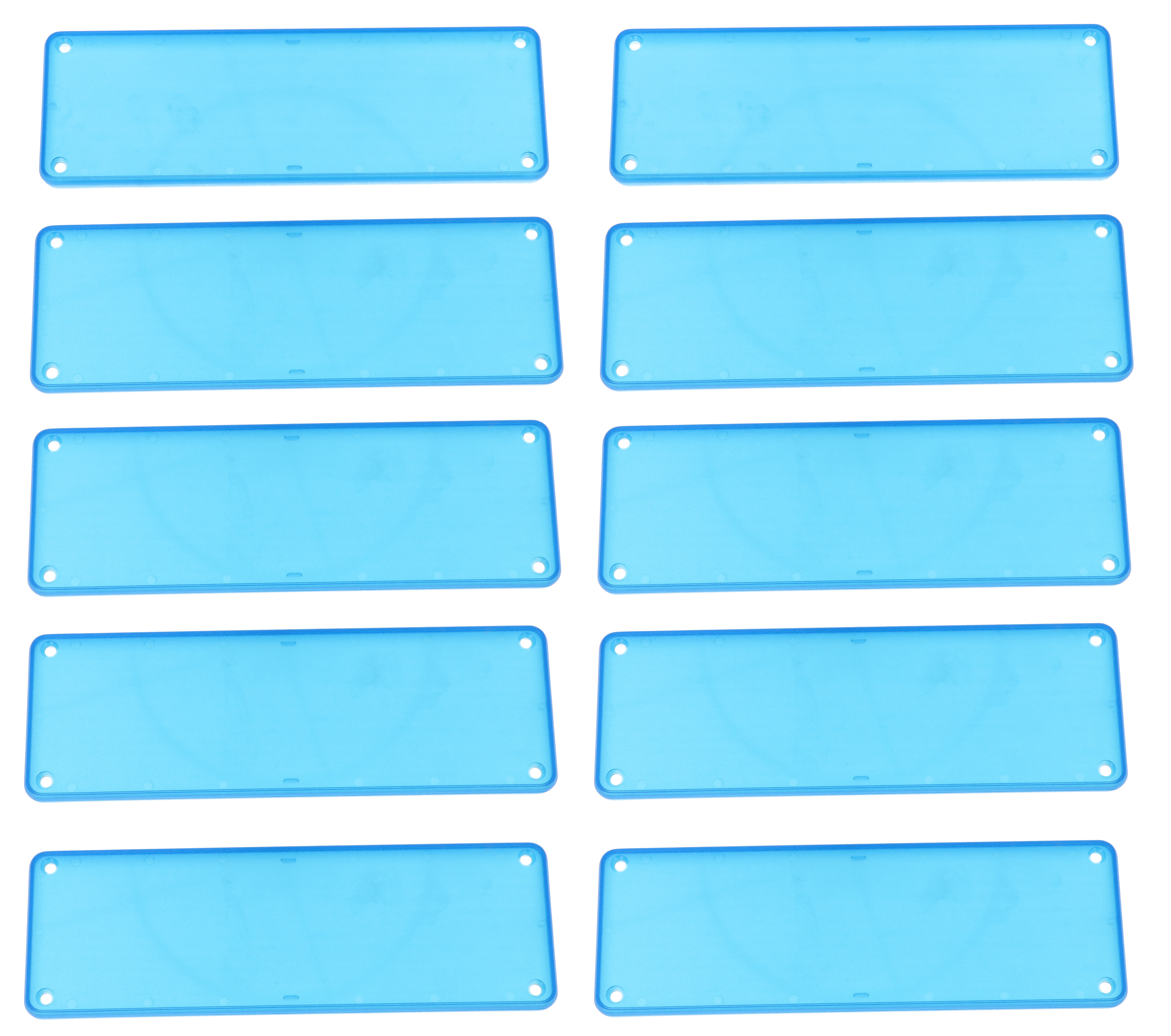 1455TPLTBU-10 — translucent blue plastic solid bezel for 1455T enclosures- 10/pack