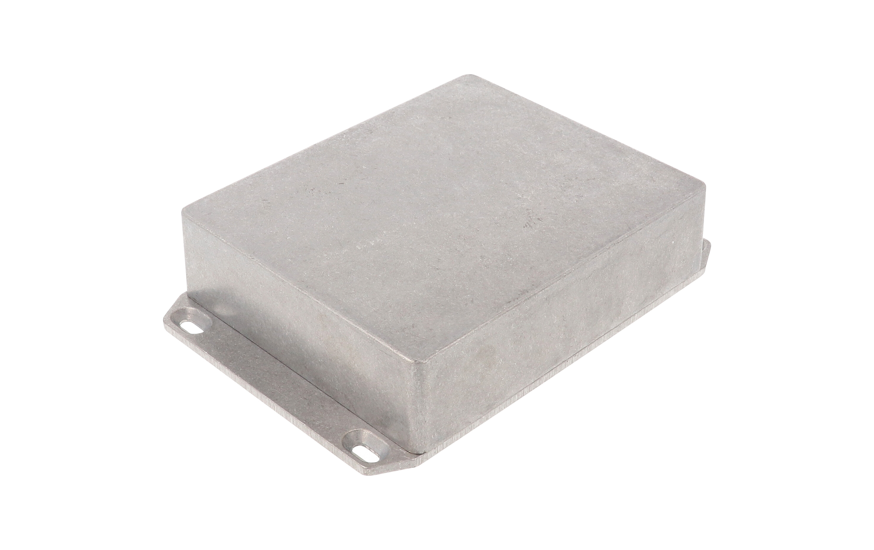 1590XXFL natural low-profile diecast aluminum enclosure with flanged mounting lid