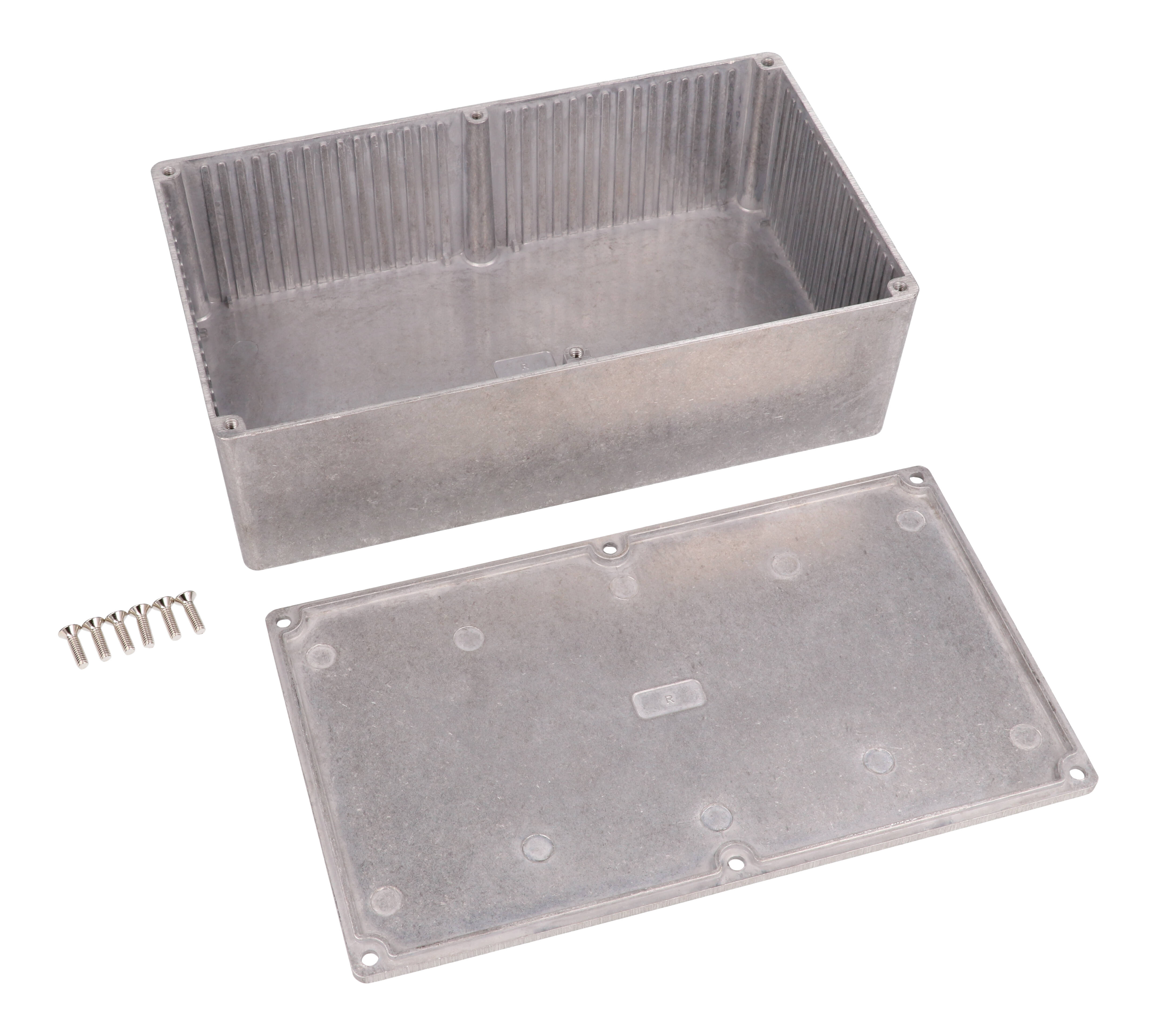 1590R natural diecast aluminum enclosure, 192 x 111 x 57 mm