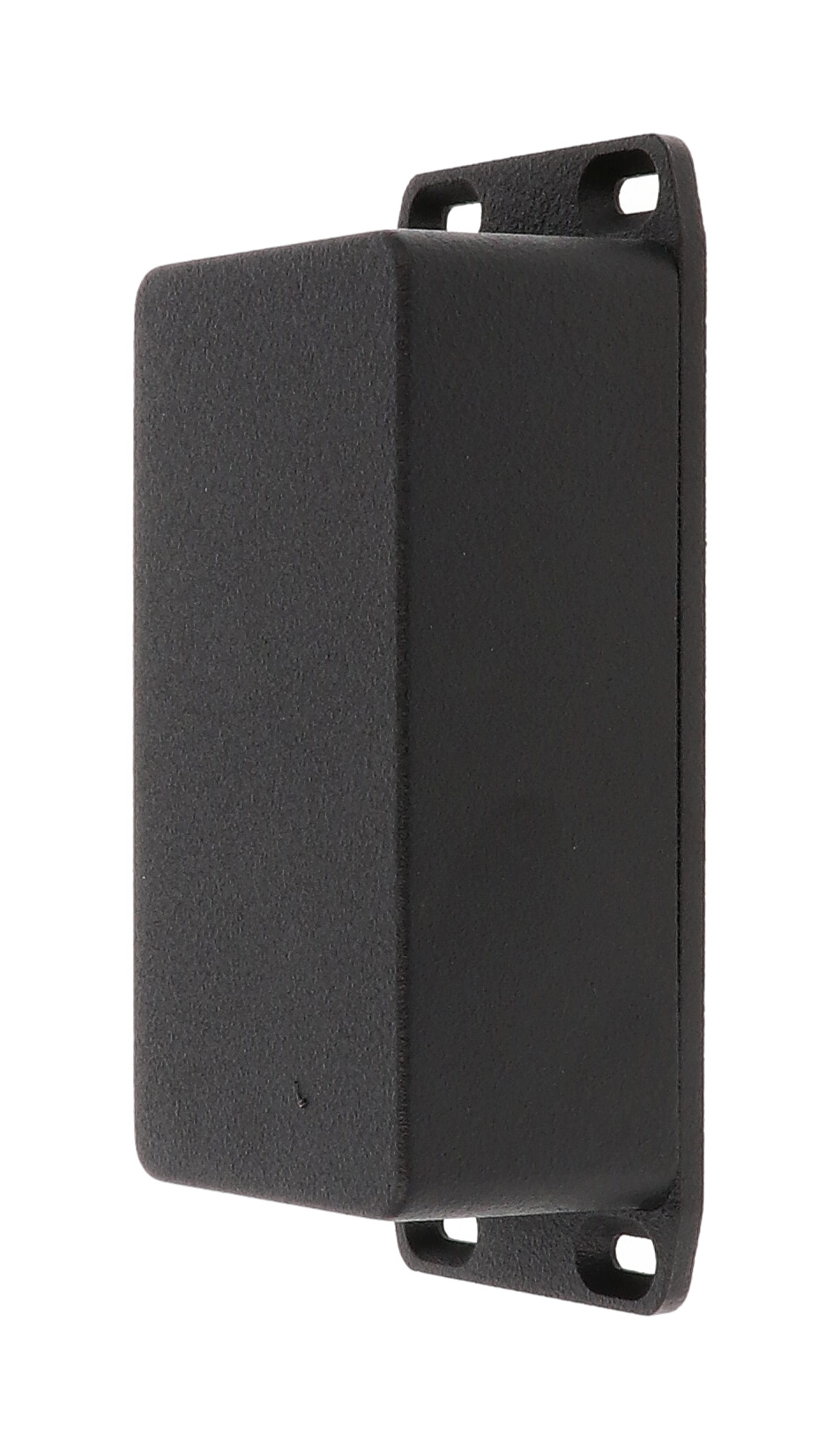 1590BSFLBK black textured diecast aluminum enclosure with flanged mounting lid