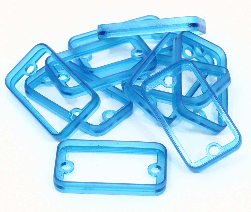 1455DBTBU-10 — translucent blue plastic bezels for 1455D enclosures- 10/pack