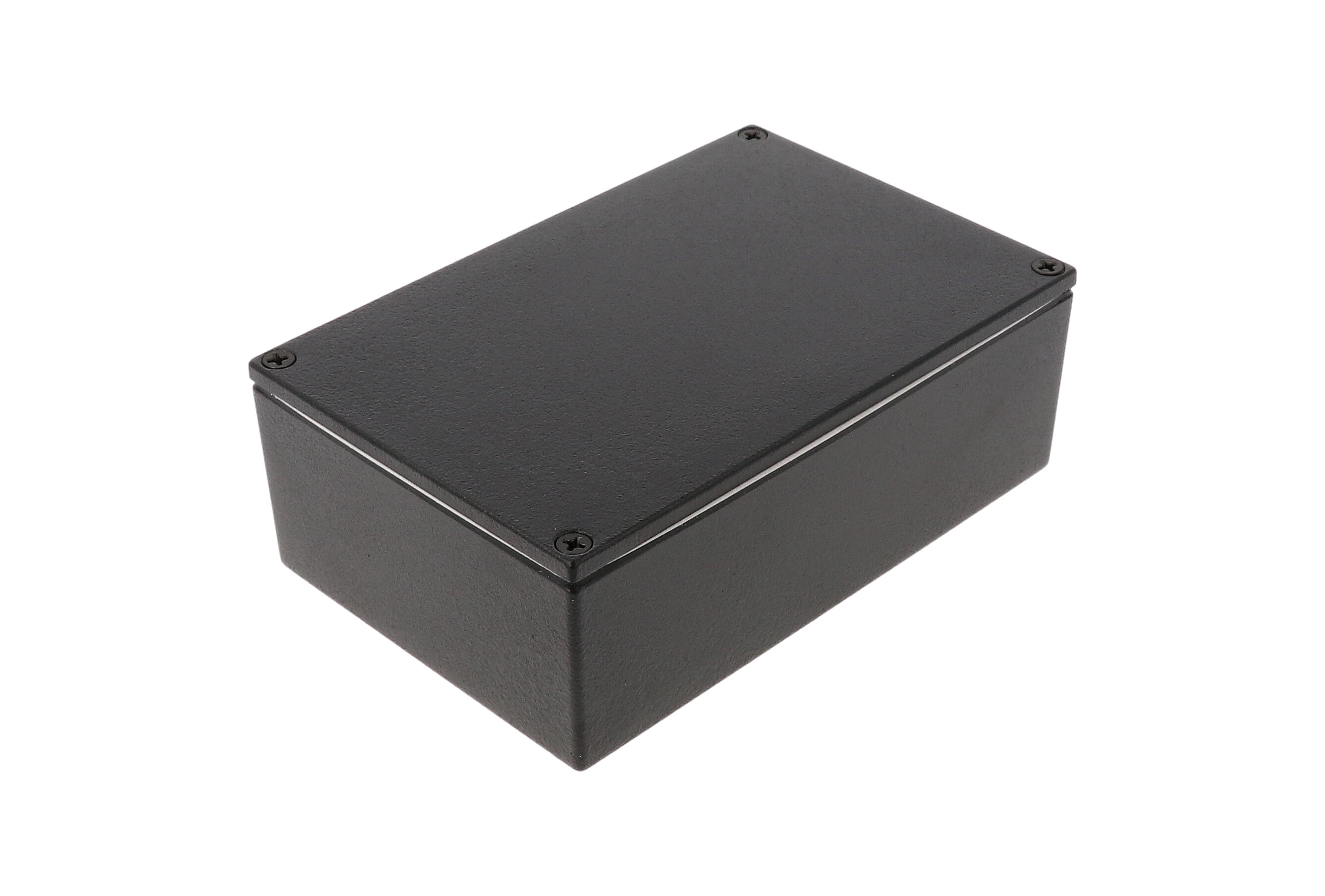 1590WJBK black textured IP65 watertight diecast enclosure, 145 x 95 x 49 mm