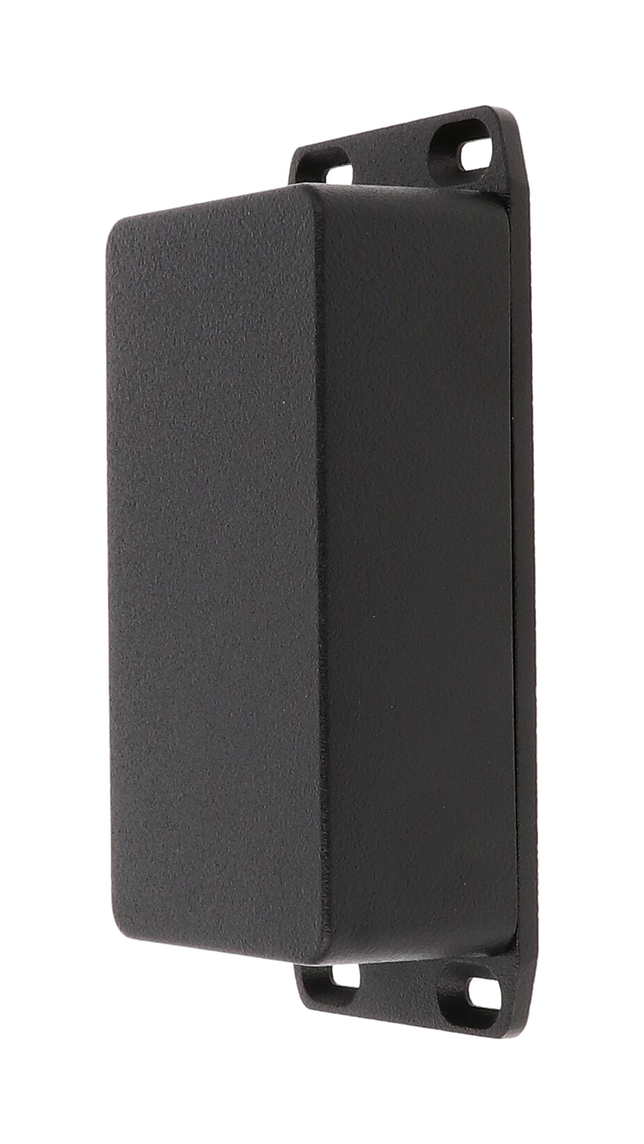 1590B2FLBK textured black diecast aluminum enclosure with flanged mounting lid