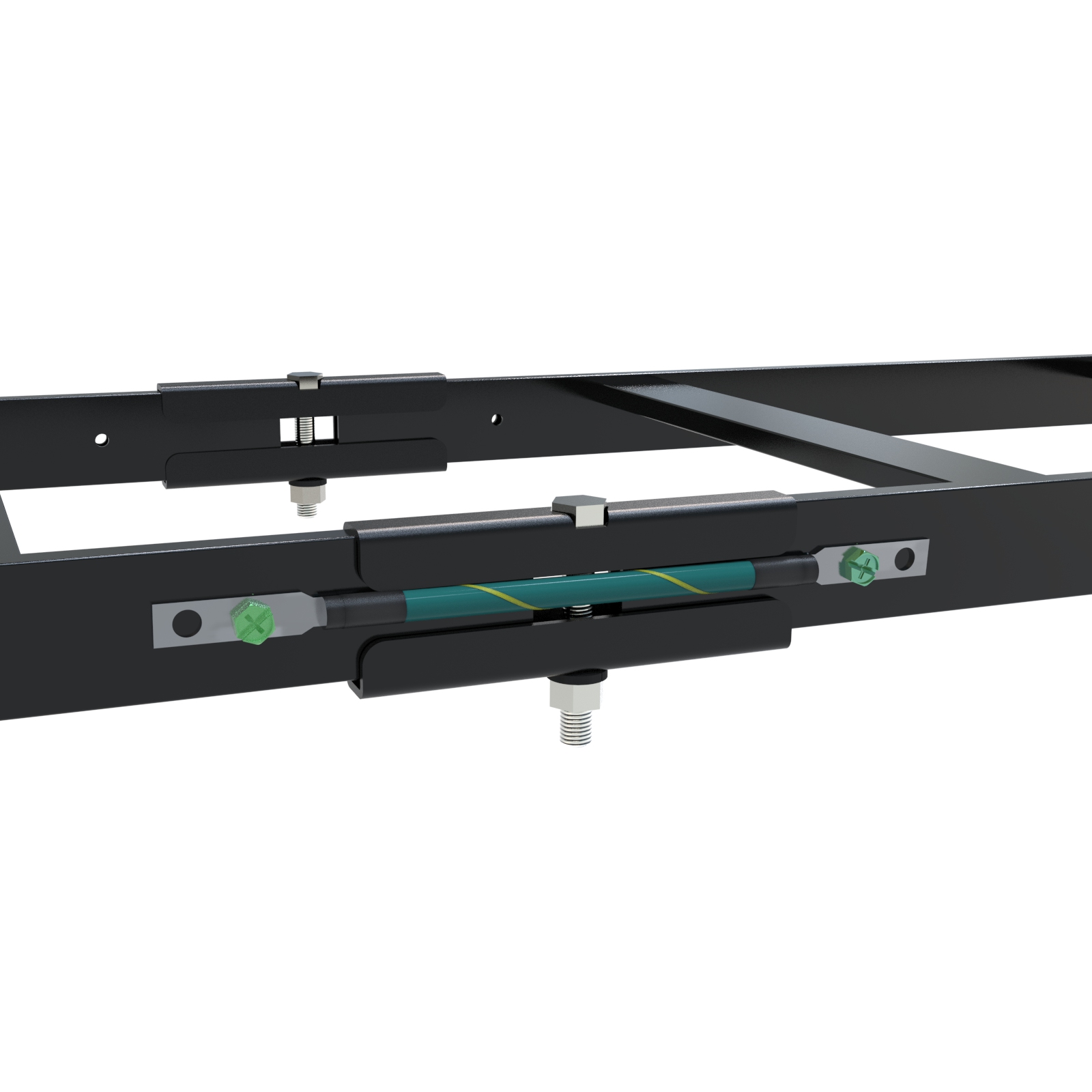 Hammond CL24W10LBK 24 in wide, 10 ft black steel cable ladder rack section with 12 in rung spacing — view 4