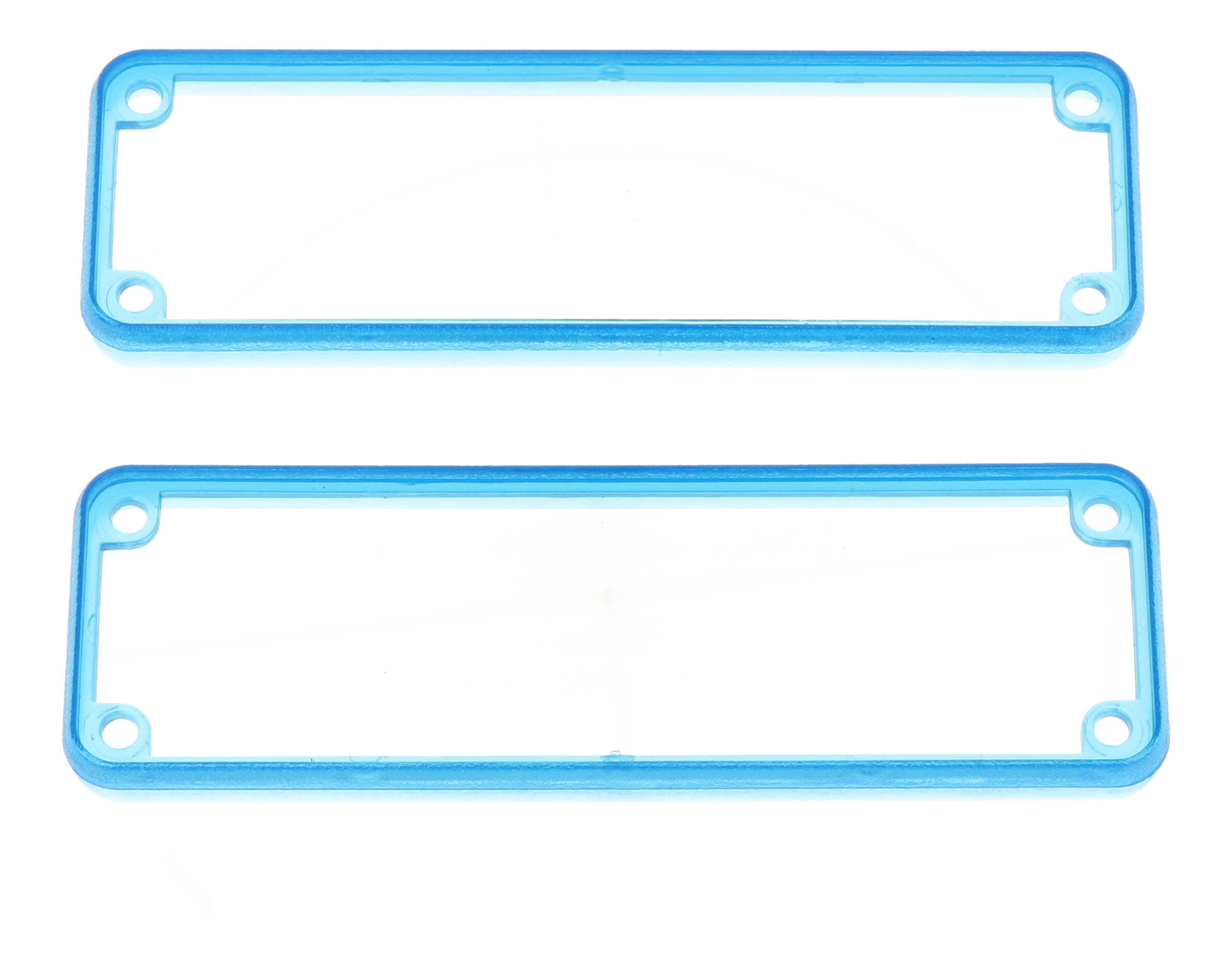 1455LBTBU — translucent blue plastic open bezels for 1455L enclosures - 2/pack