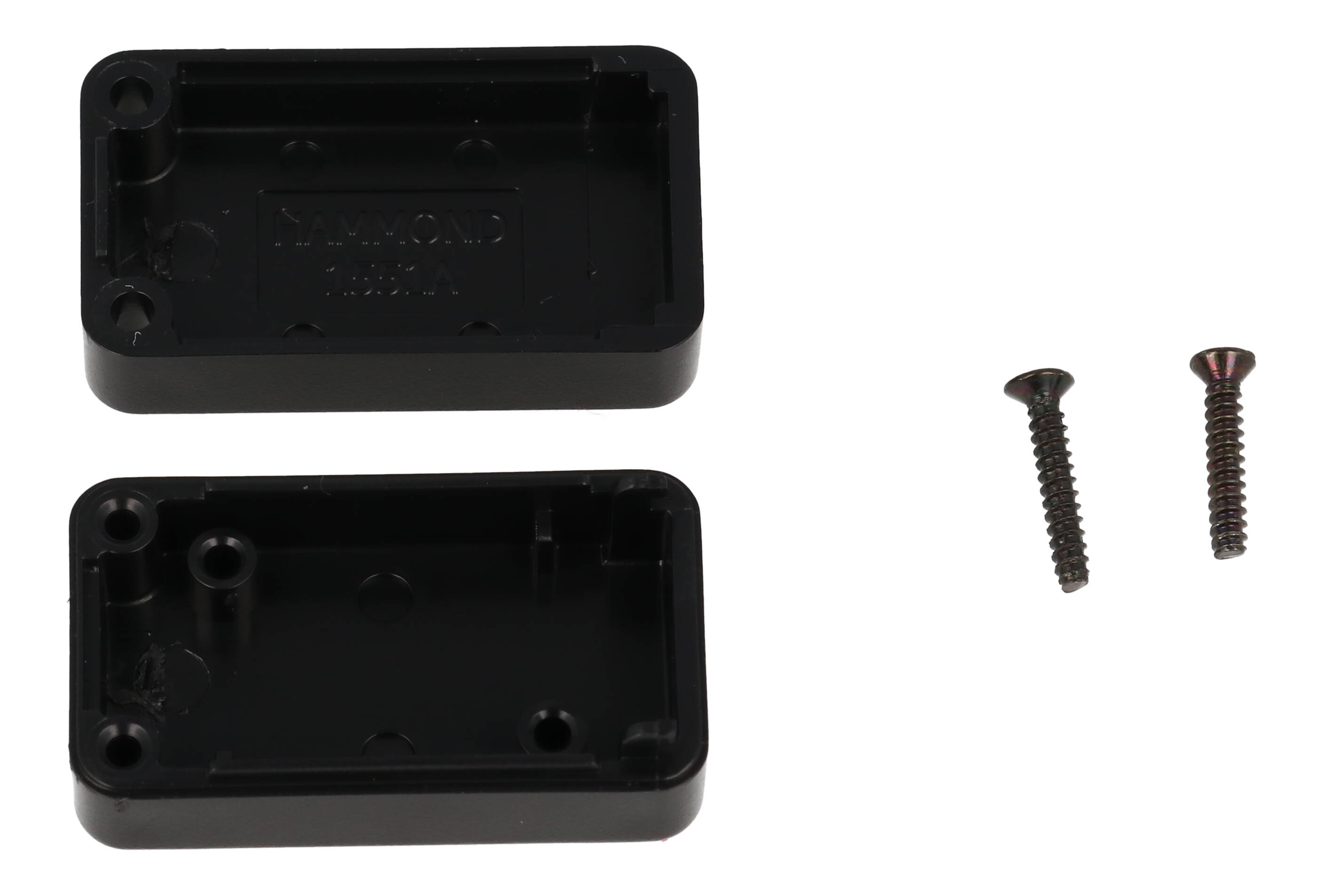 1551ABK black ABS subminiature enclosure, 35 x 20 x 15.5 mm, with lid