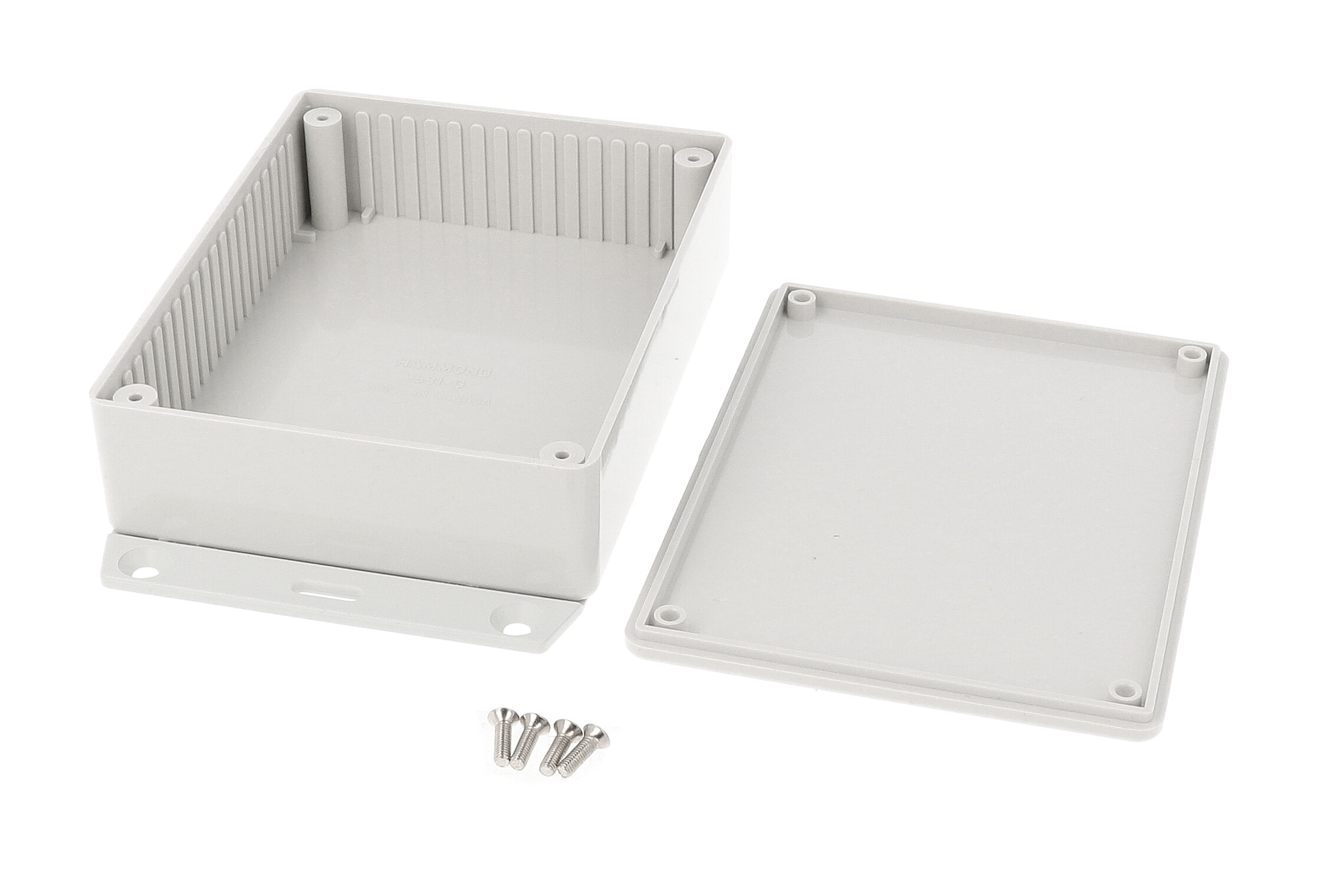 1591GF2SGY light gray general purpose ABS enclosure with bottom mounting flange
