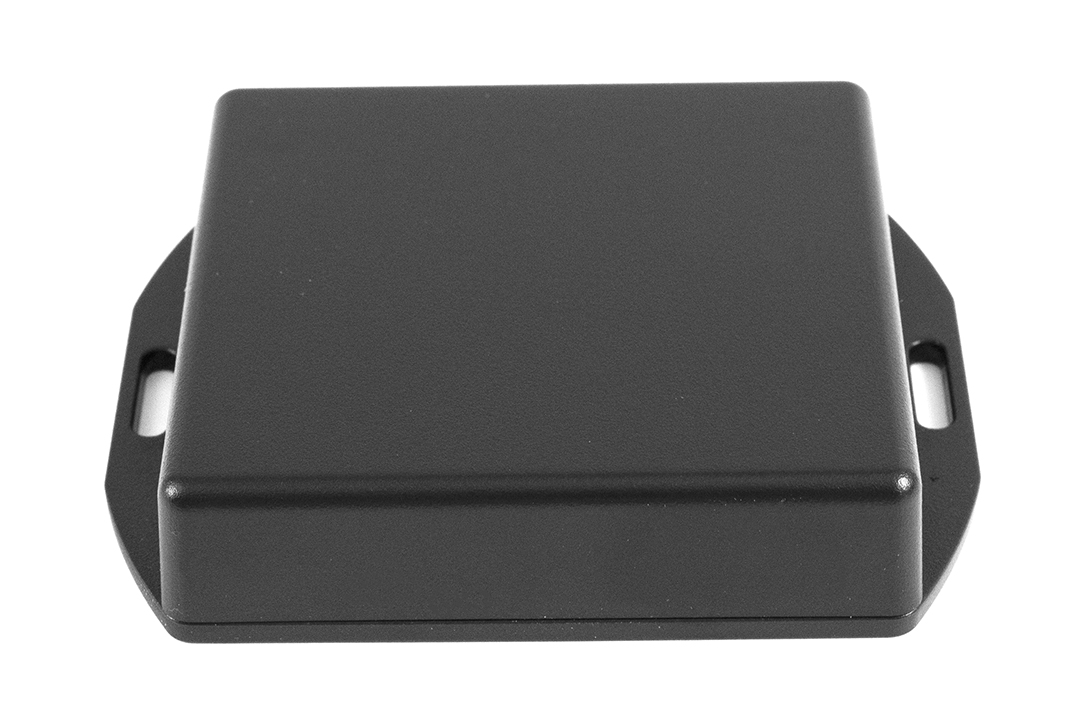 1551XFLBK black ABS miniature enclosure, 80 x 80 x 20 mm, with flanged lid