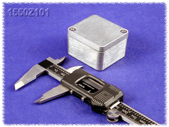 1550Z101 natural aluminum thick-wall watertight diecast enclosure with lid, 50 x 45 x 30 mm