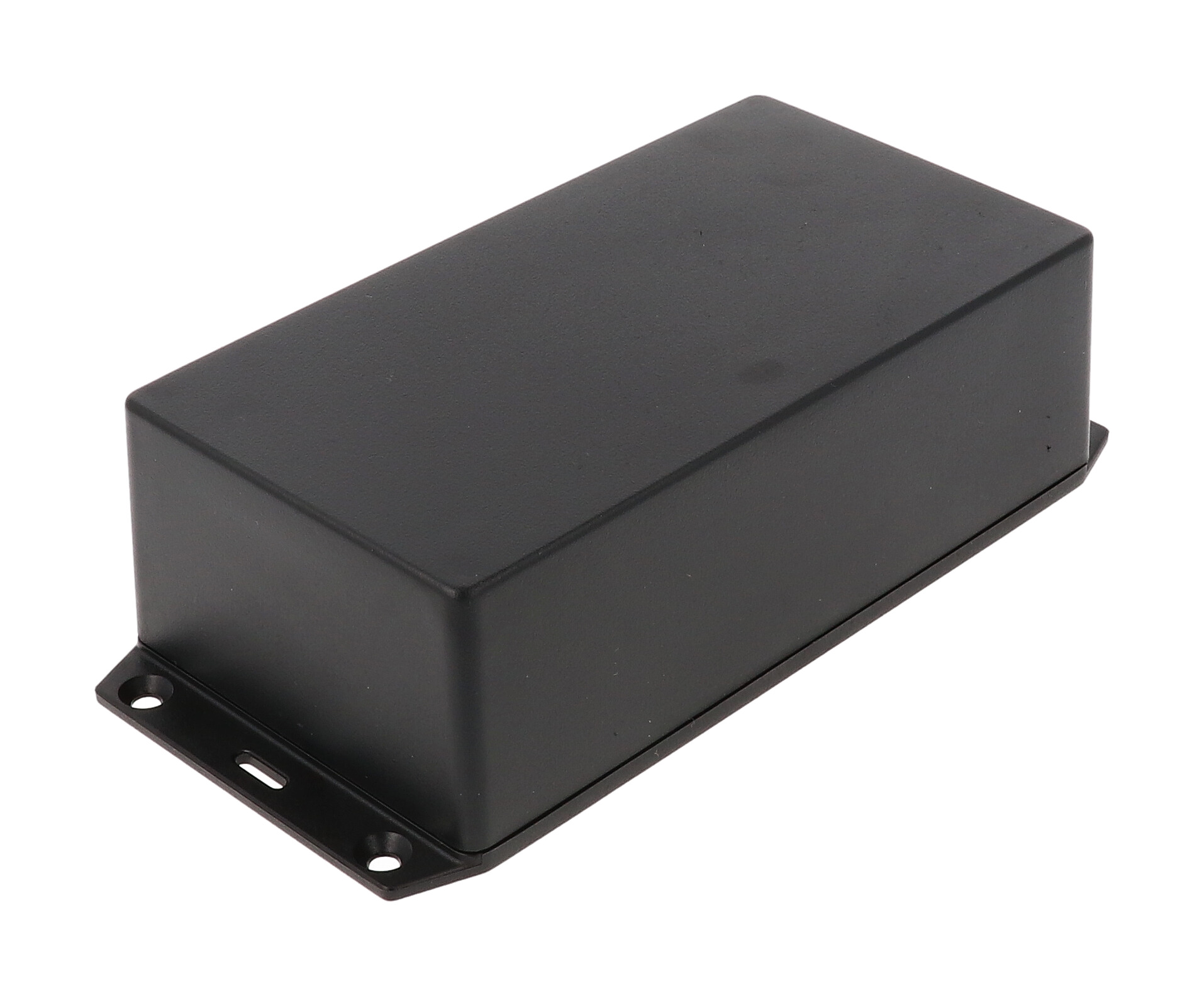 1591XXDFLBK black ABS plastic enclosure with flanged lid, 5.98 in x 3.23 in x 2.01 in
