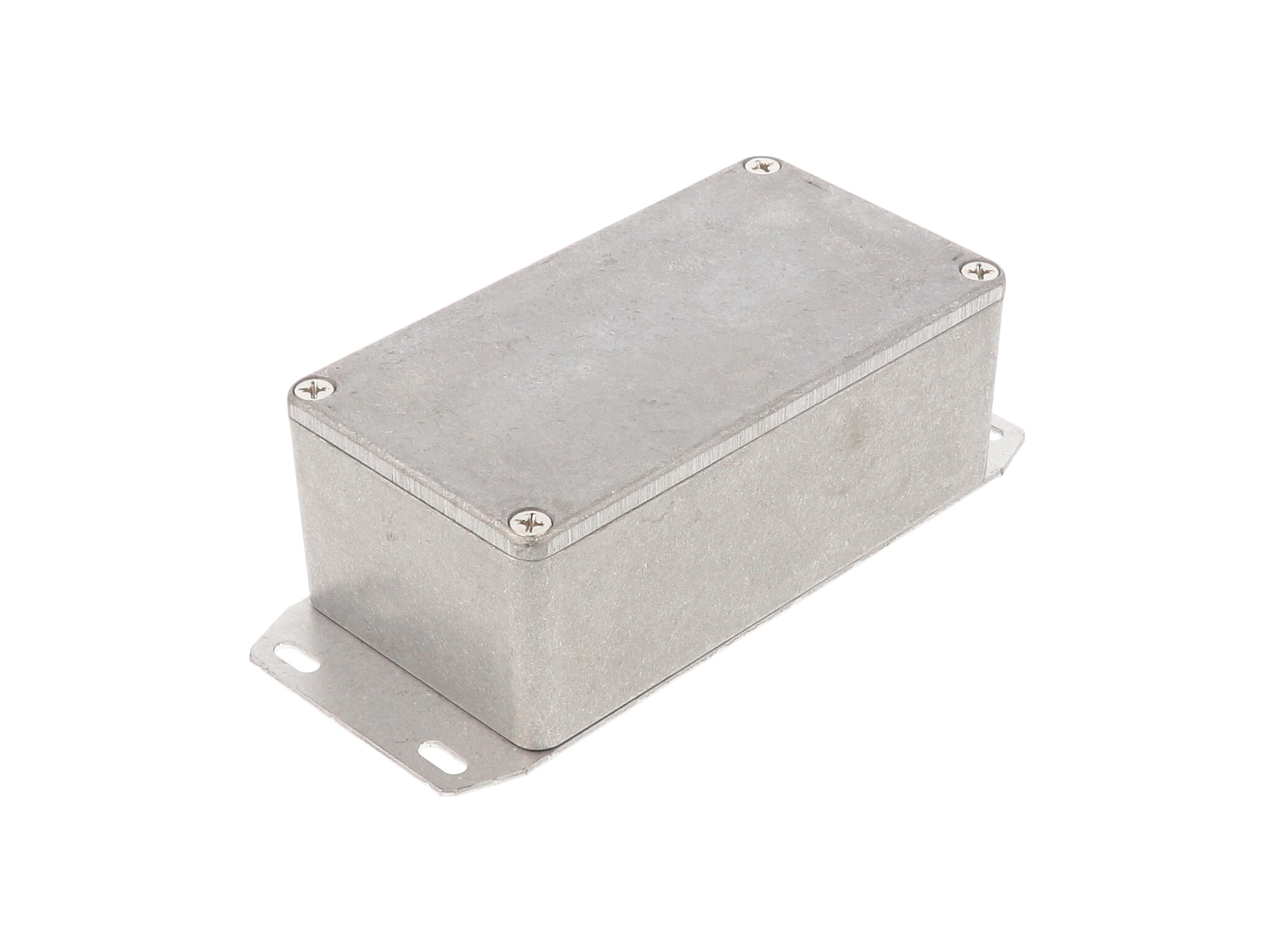 1590BSF natural diecast aluminum enclosure with welded bottom mounting flange