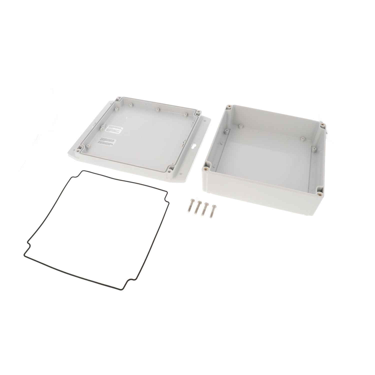 1555WF42GY deep grey ABS flanged enclosure, 181 x 180 x 65 mm