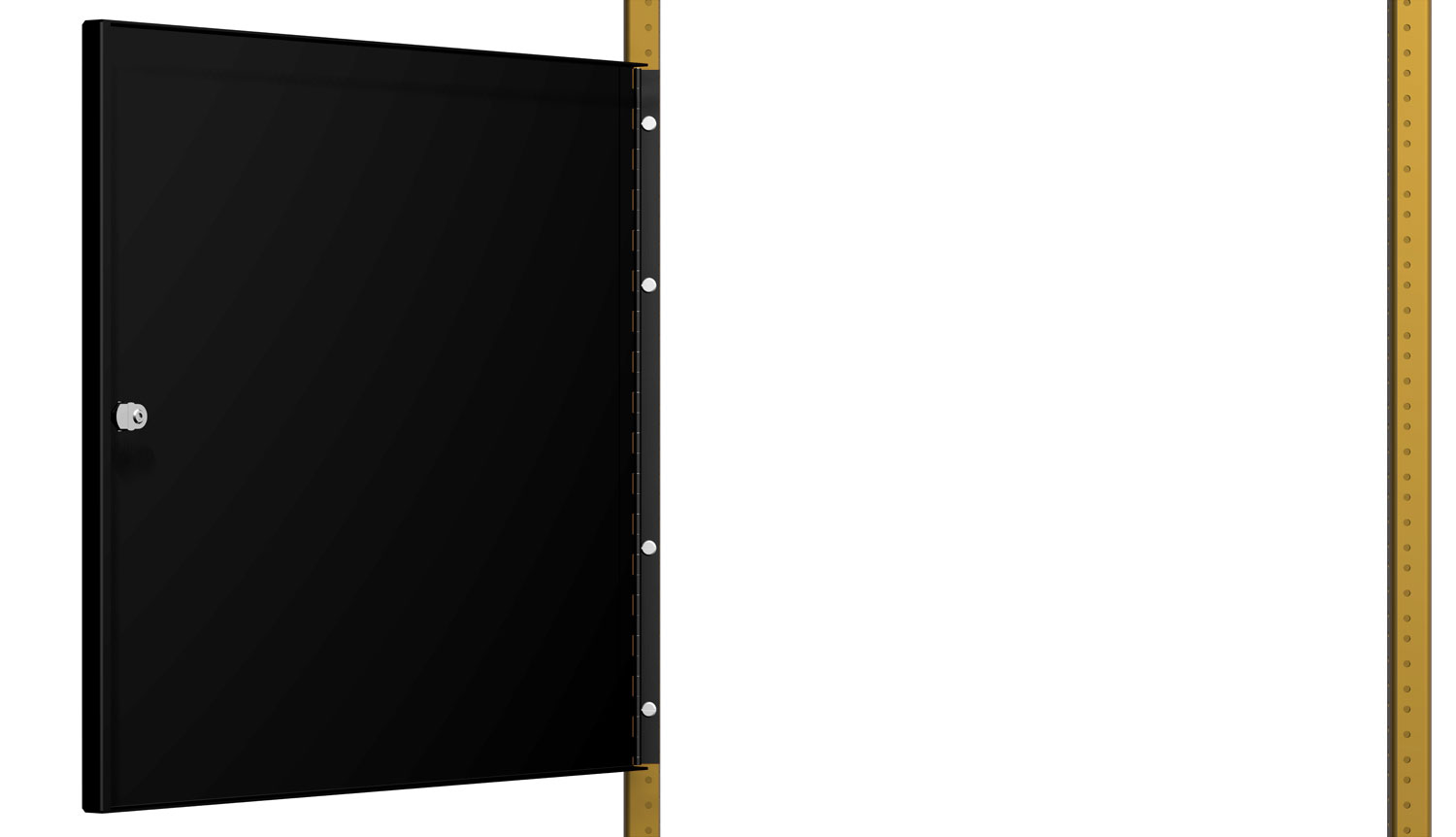 Hammond RSDP19028BK2 16U hinged solid rack security door in black powder coat for 19-inch EIA racks