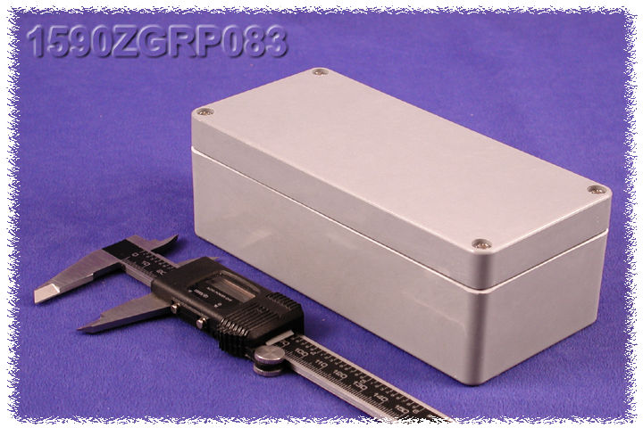 1590ZGRP083 gray glass reinforced polyester enclosure, 160 x 75 x 55 mm