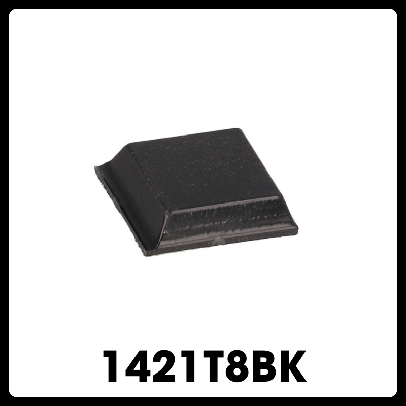 1421T5BK black round hemisphere self-adhesive feet, package of 24