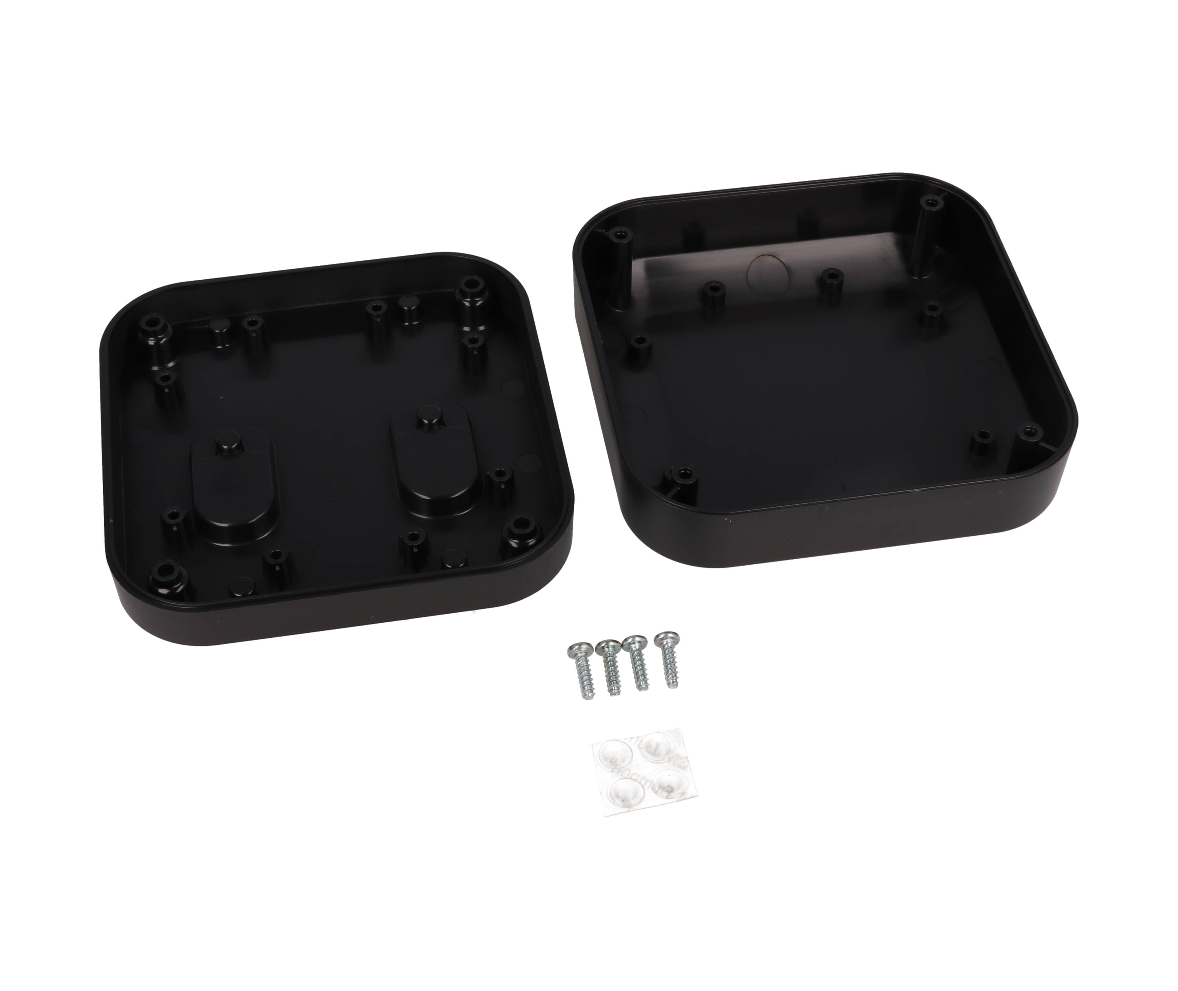 1556DBK black flame-retardant ABS 120 x 120 x 45 mm desktop and wall-mount enclosure with rounded corners
