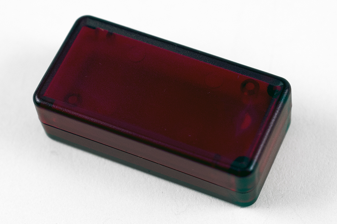 1551BTRD translucent red ABS subminiature enclosure, 50 x 25 mm