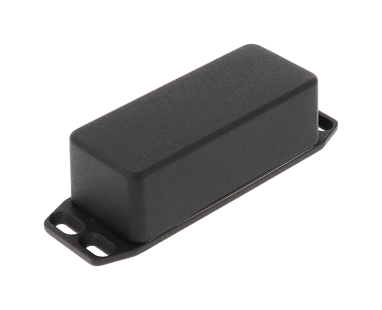 1590WAFLBK black textured IP65 watertight diecast enclosure, 93 x 39 x 31 mm, wall-mounting flanged lid
