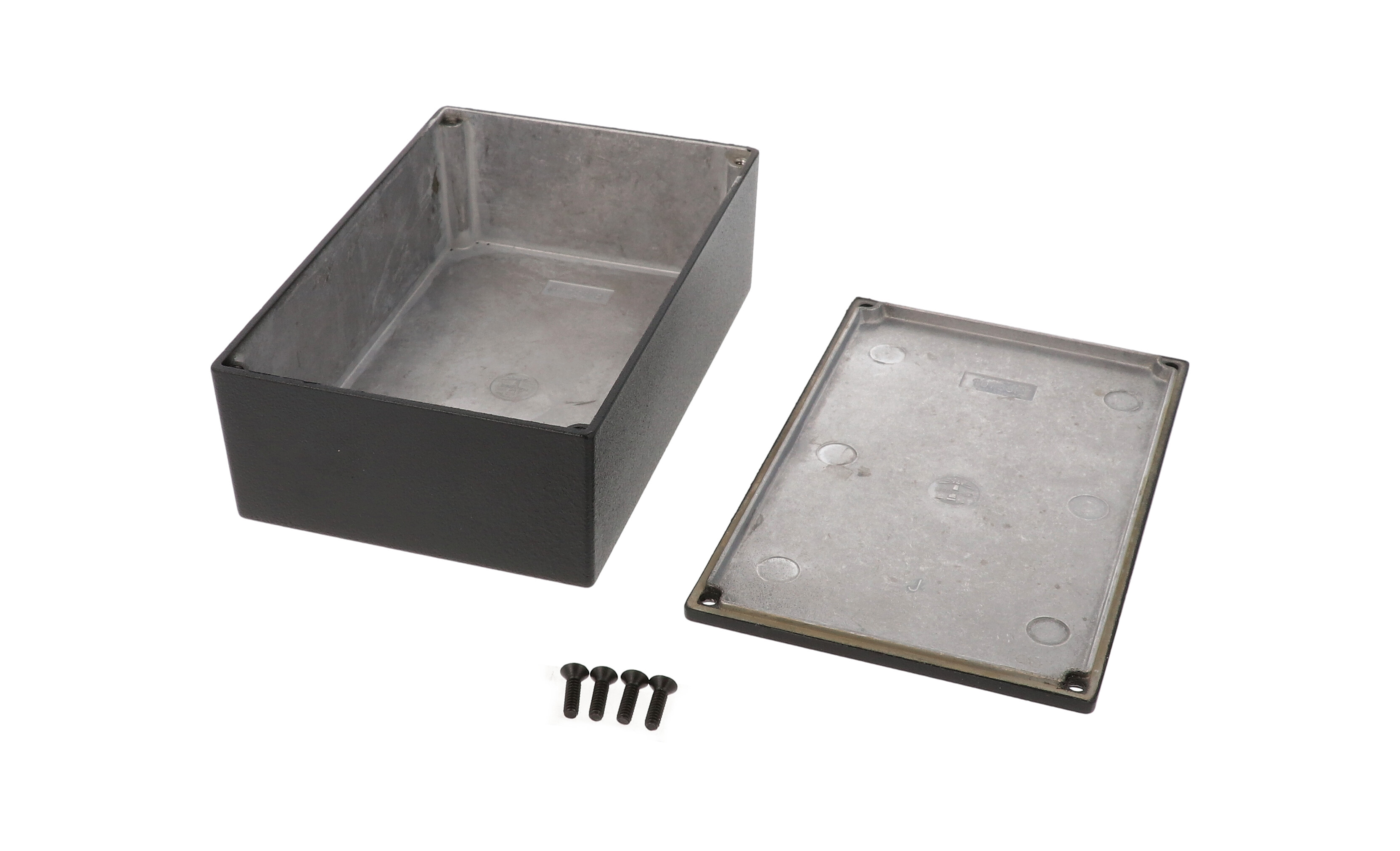 1590JBK textured black diecast aluminum enclosure, 145 x 95 x 49 mm