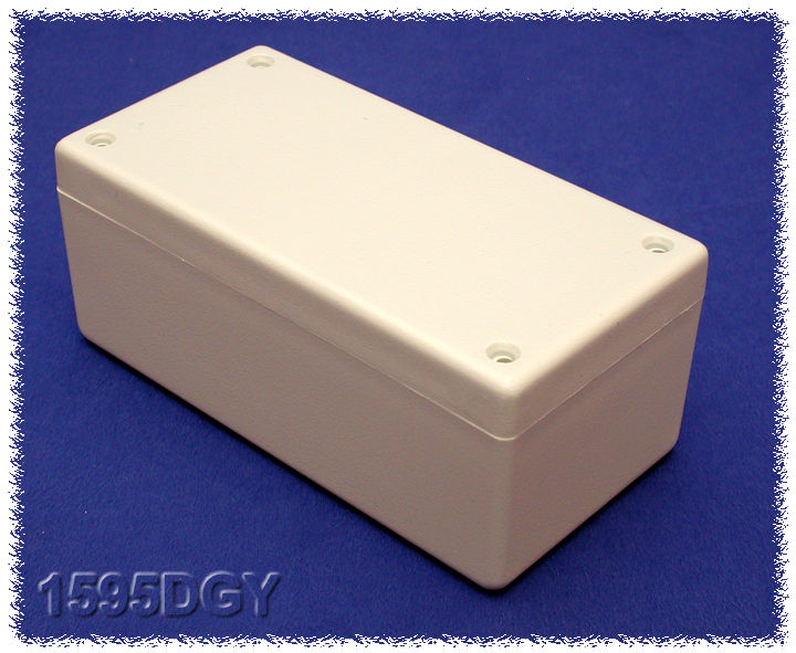 1594DGY light gray flame retardant ABS enclosure with lid, 132 x 66 x 55 mm