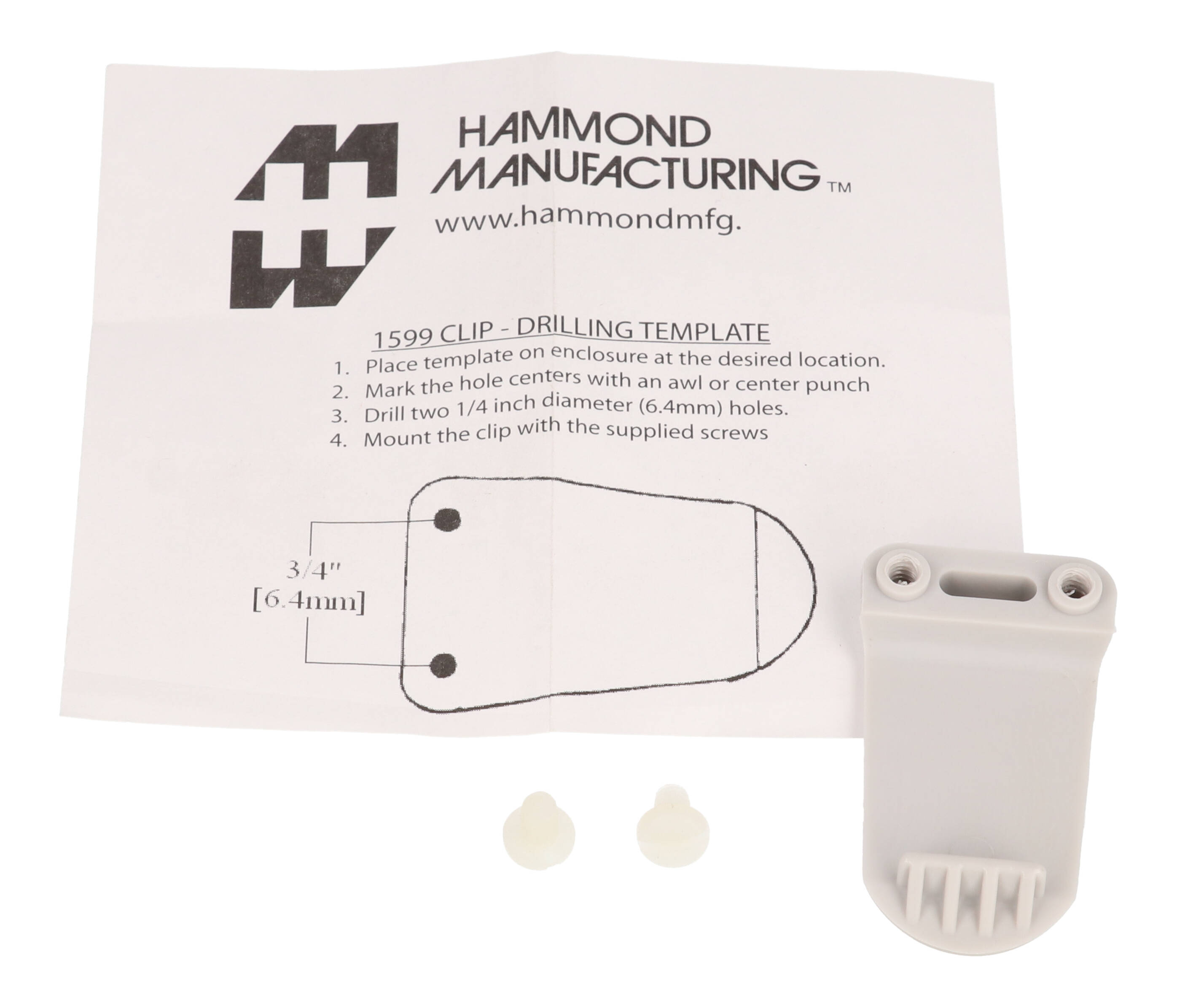 1599CLIPGY light gray belt clip kit for 1599 handheld enclosures