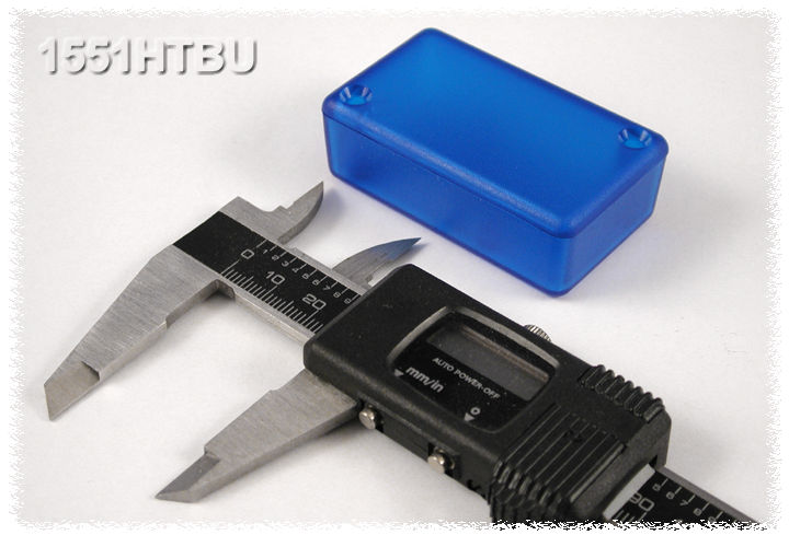 Hammond 1551HTBU translucent blue ABS plastic miniature enclosure, 60 x 35 x 20 mm