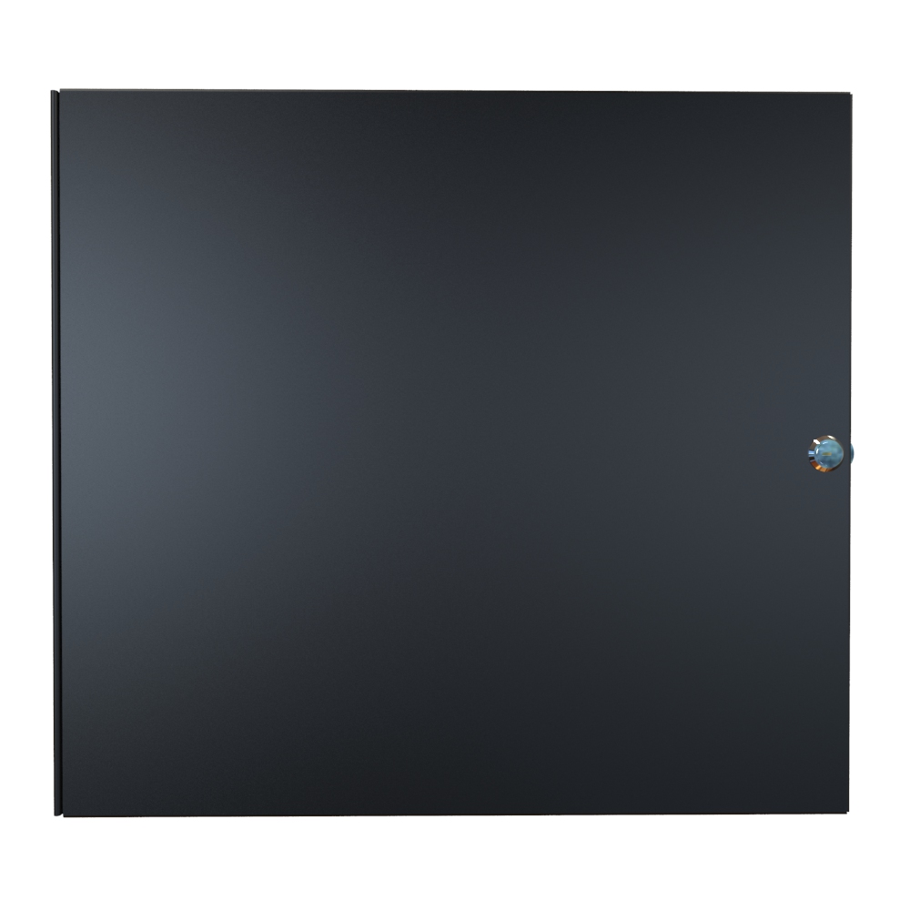 Hammond RCHD1917BK1 10U solid locking cabinet door in textured black 16-gauge steel for RCH Series cabinets