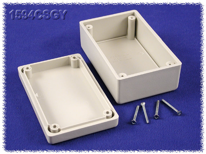 1594CSGY light gray economy abs plastic 1594C enclosure, 106.5 x 66 x 45 mm, with lid