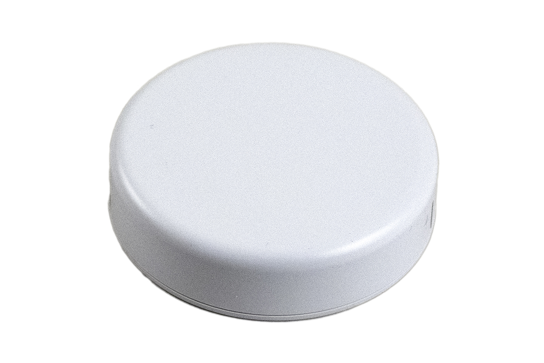 1551SNAP13WH white round ABS snap-fit miniature enclosure, 80 mm diameter x 20 mm
