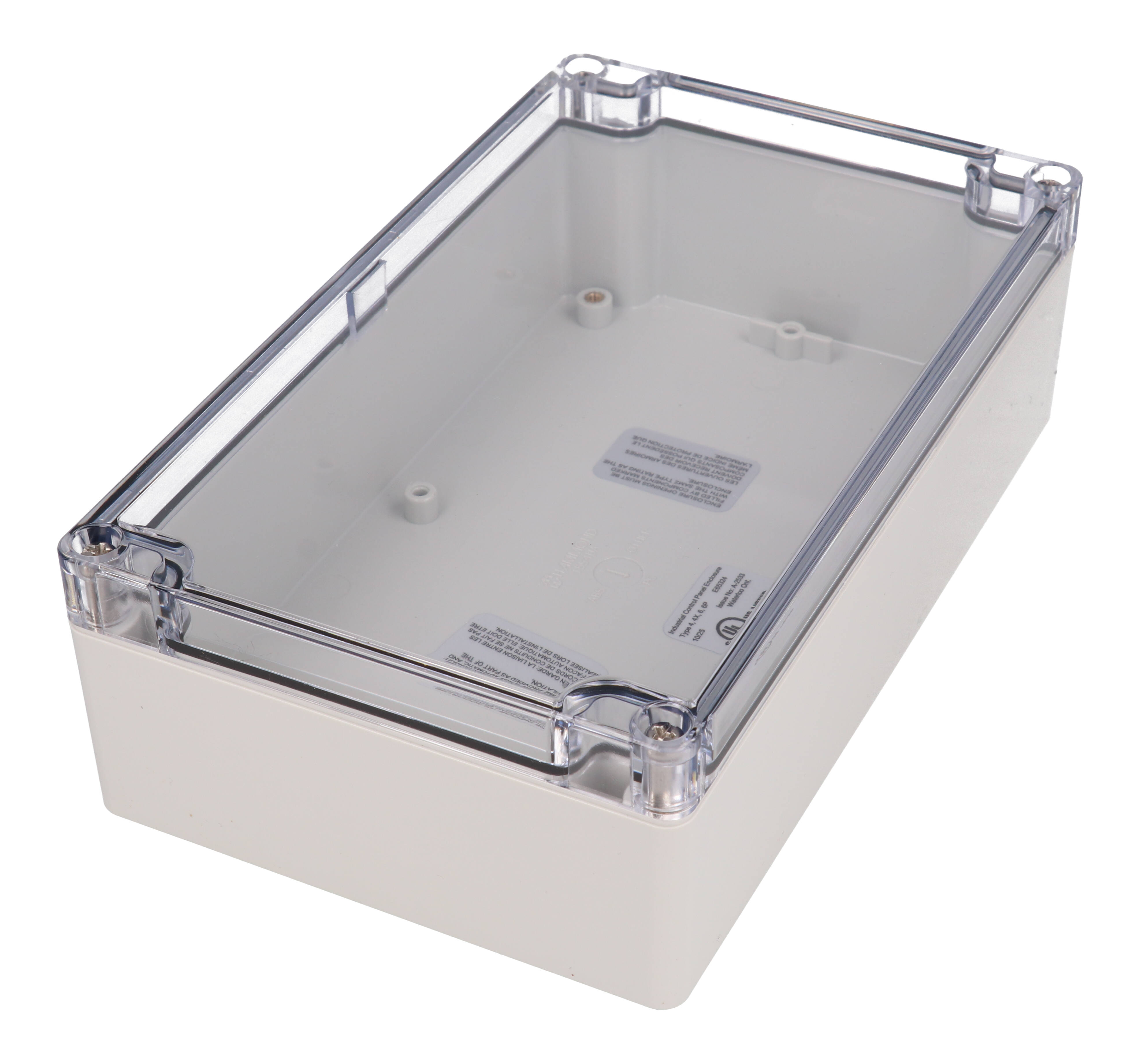 1554C2GY light gray polycarbonate NEMA 4X enclosure 120 x 65 x 41 mm with gray lid — view 5