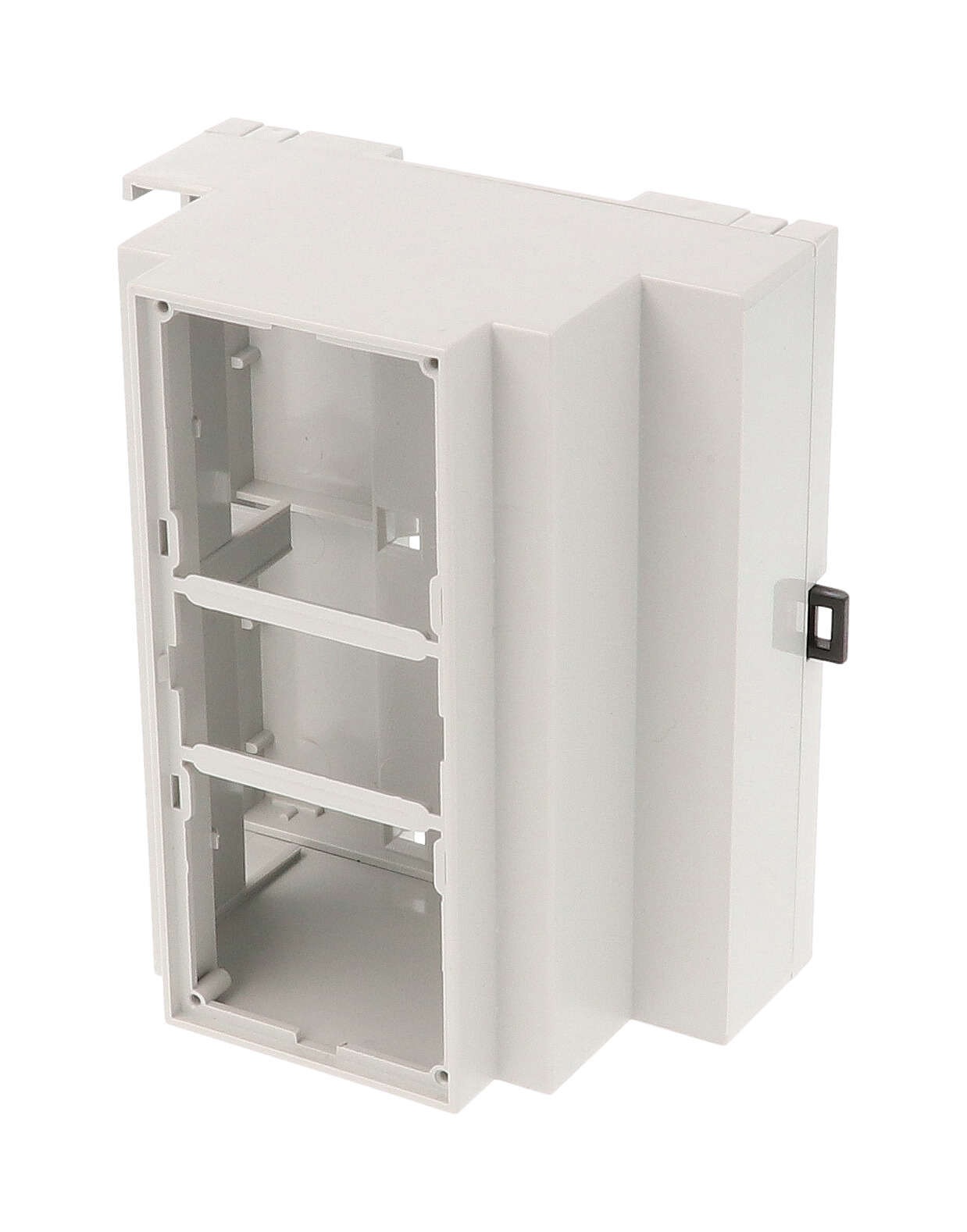 1597DIN6MH53 — Italtronic DIN6, OPEN TOP, OPEN TERMINAL 1 SIDE, BLOCKED TERMINAL 1 SIDE, GREY