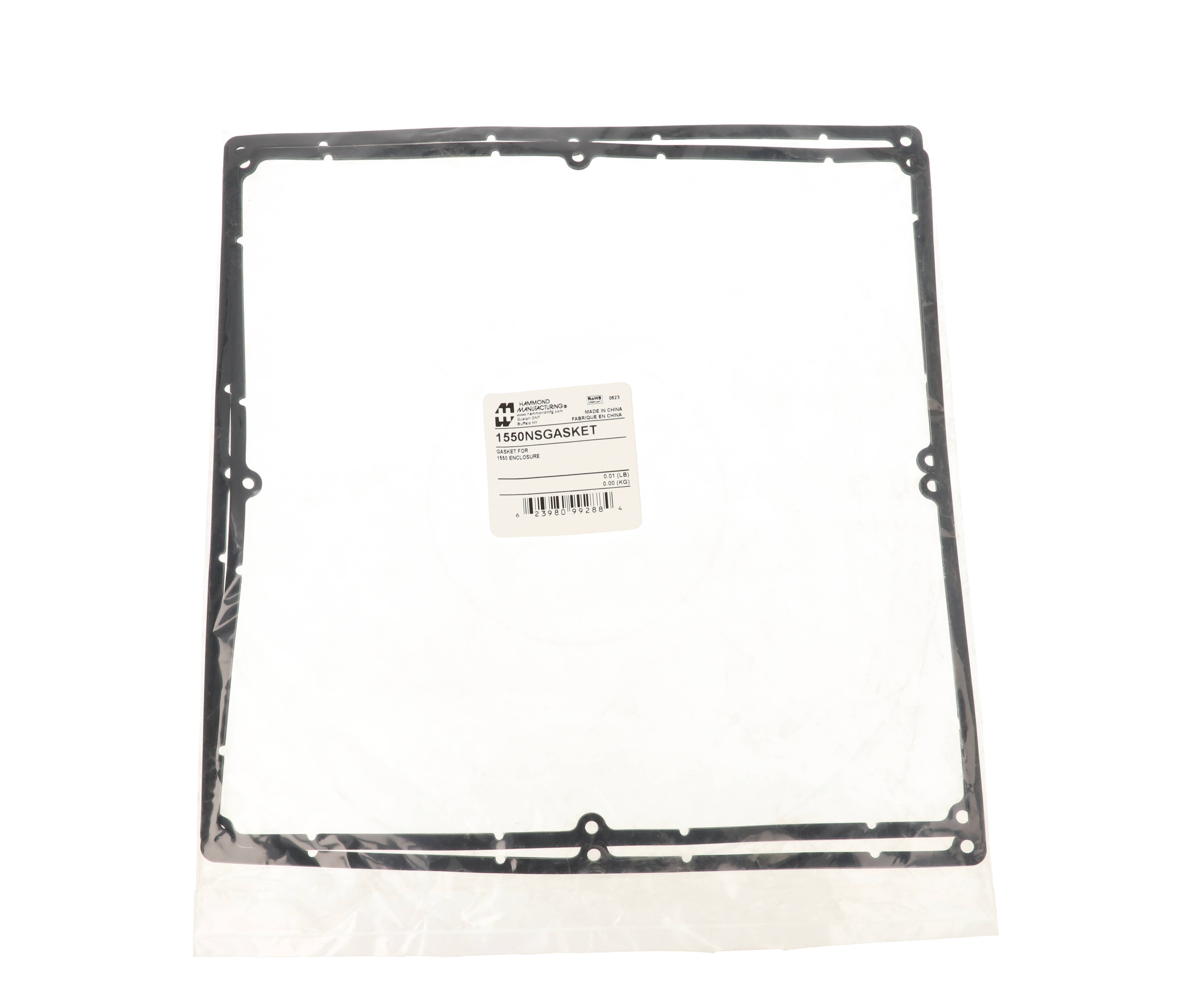 1550NSGASKET IP67 silicone gasket kit, two pre-formed gaskets for 250x250 mm 1550 diecast enclosures