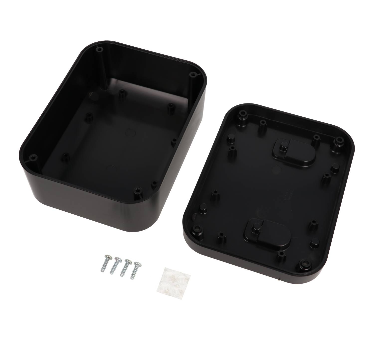 1556EABK black flame-retardant ABS 160 x 120 x 70 mm desktop and wall-mount enclosure with rounded corners