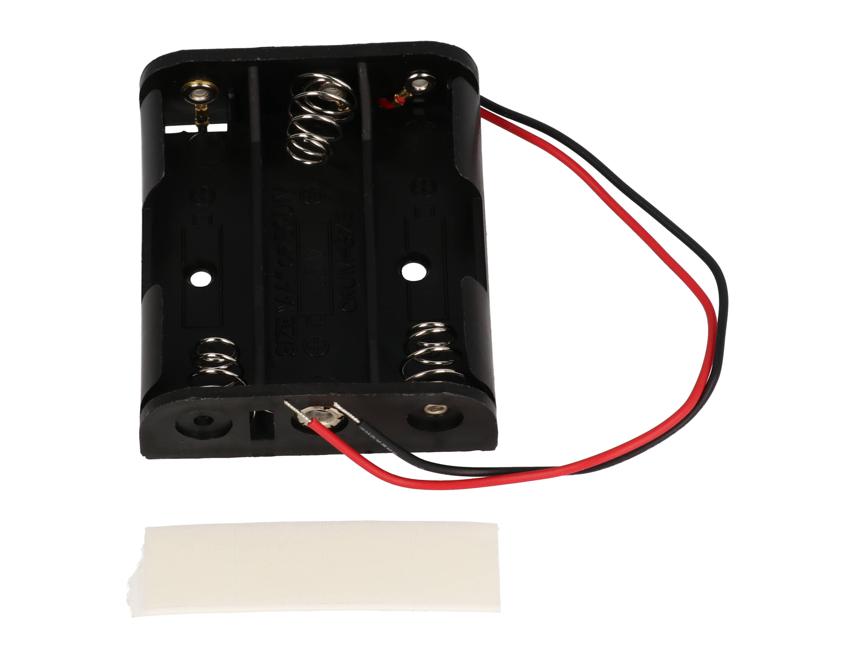 BH3AAW black three-cell AA battery holder with wire leads