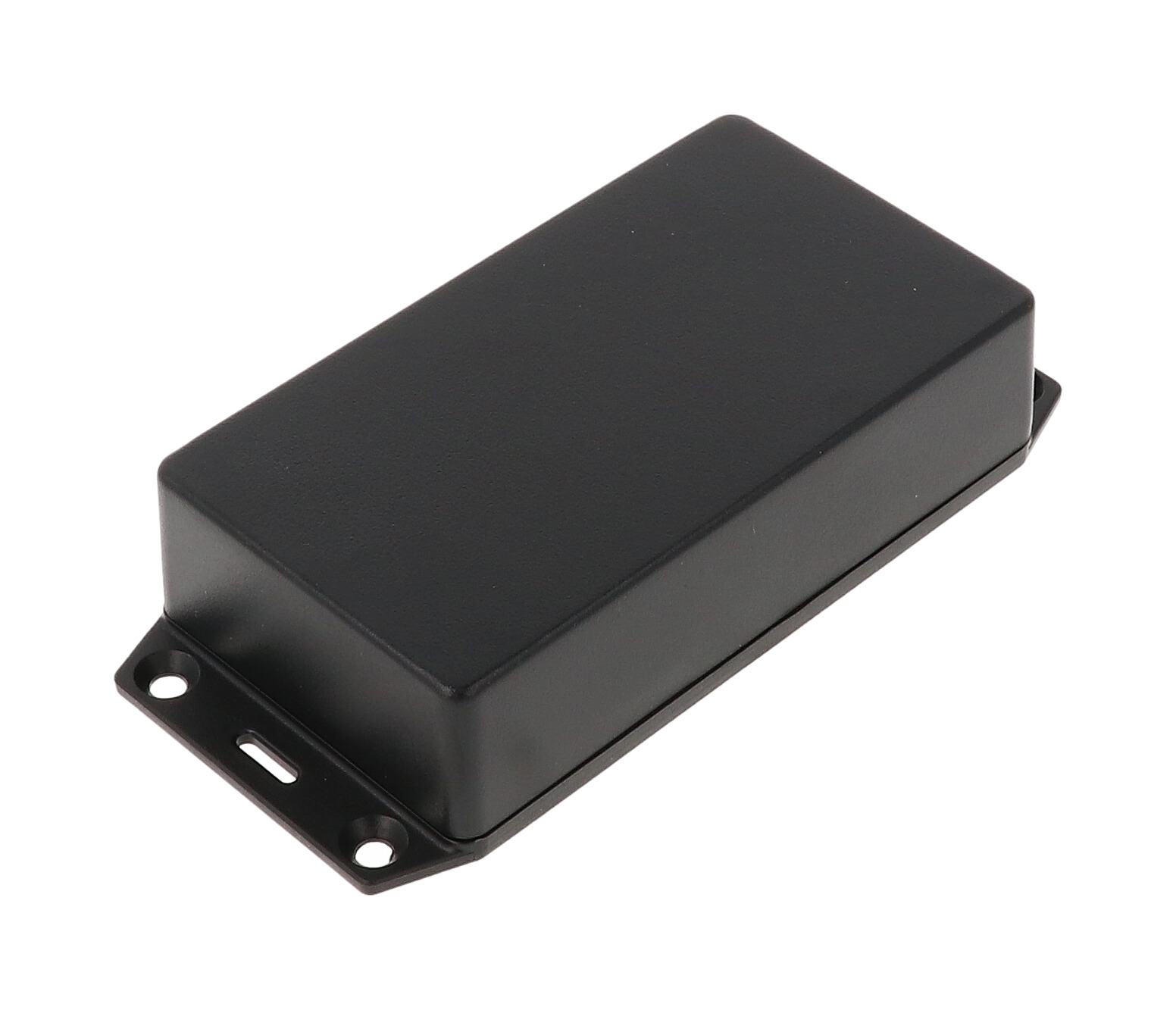 1591XXBFLBK black flame retardant ABS enclosure with flanged mounting lid, 114 x 63 x 31 mm