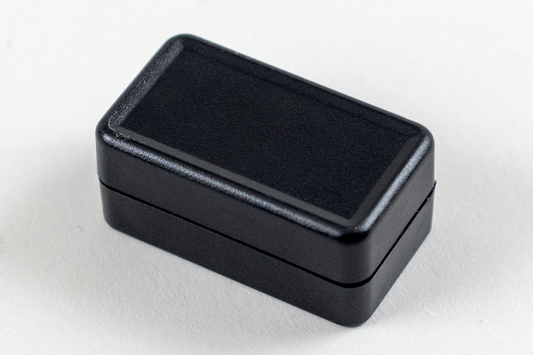 1551ABK black ABS subminiature enclosure, 35 x 20 x 15.5 mm, with lid