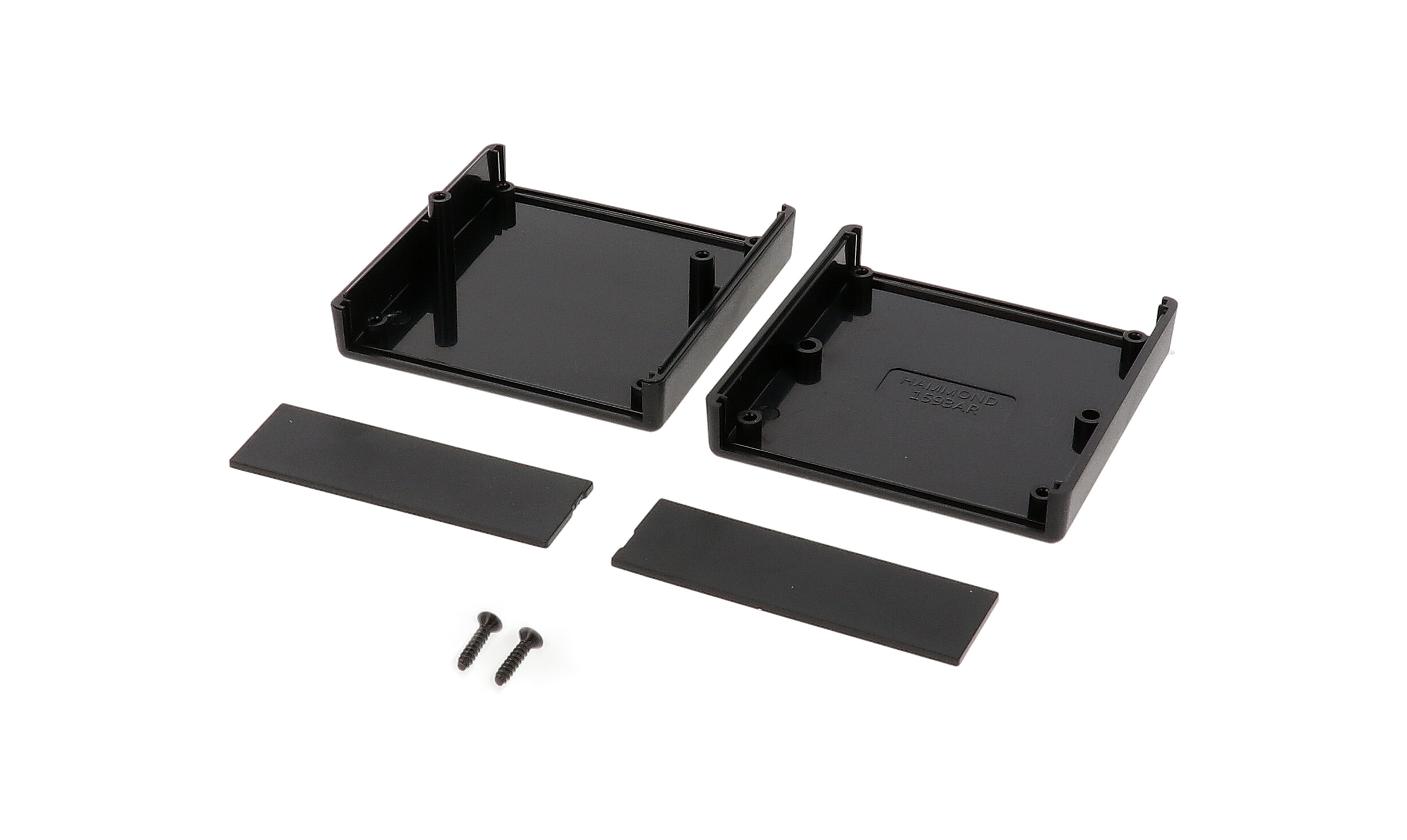 1593ARBK black ABS hand held instrument enclosure with end panels