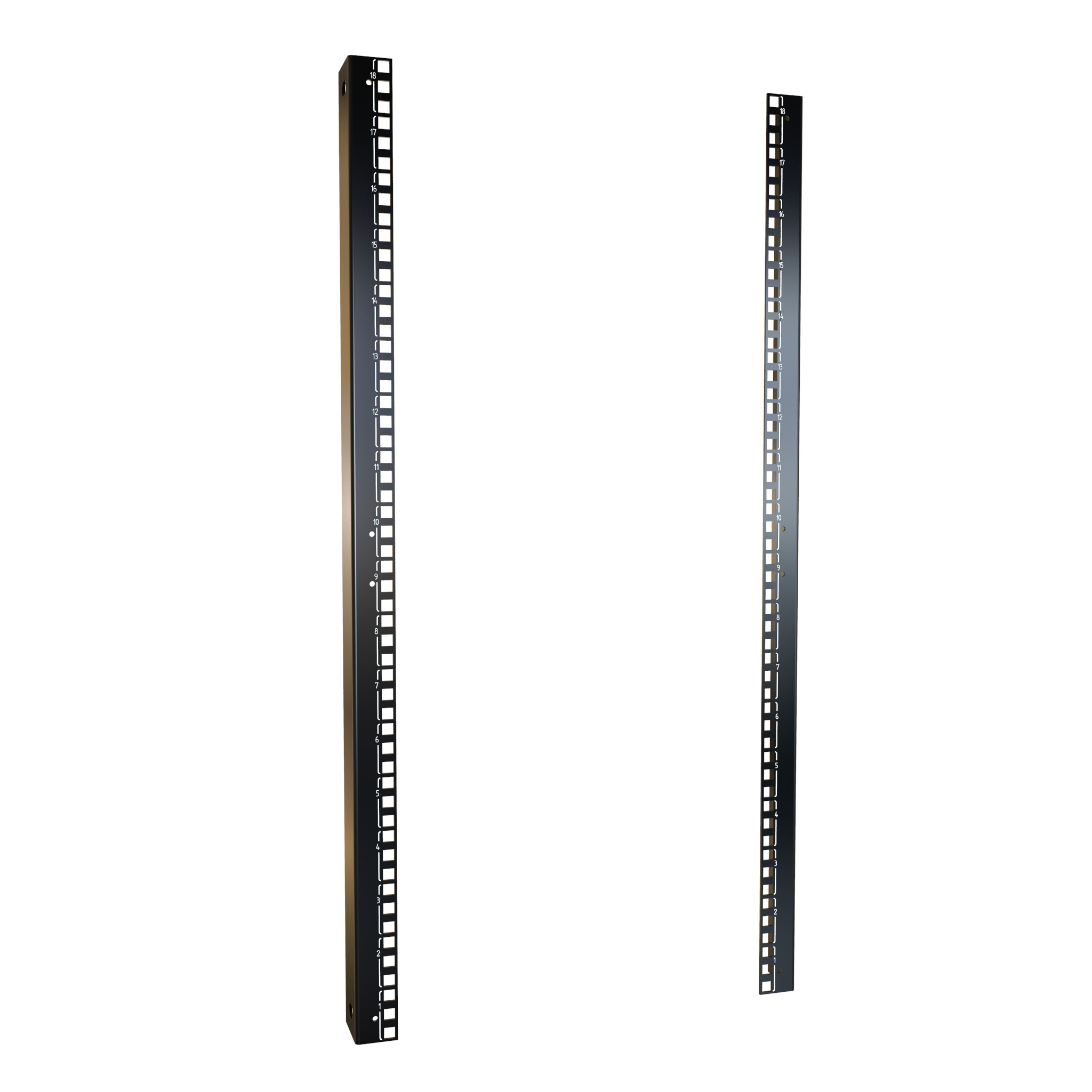 H1SRR18U24BK — 18U 24W Square Hole Rack Rail