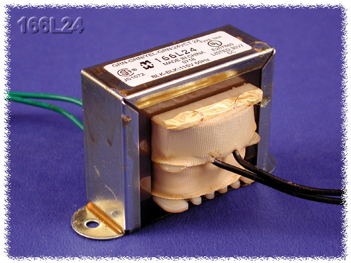 166MS 5V C.T. 3A 15 VA open-style chassis mount power transformer with leads — view 2